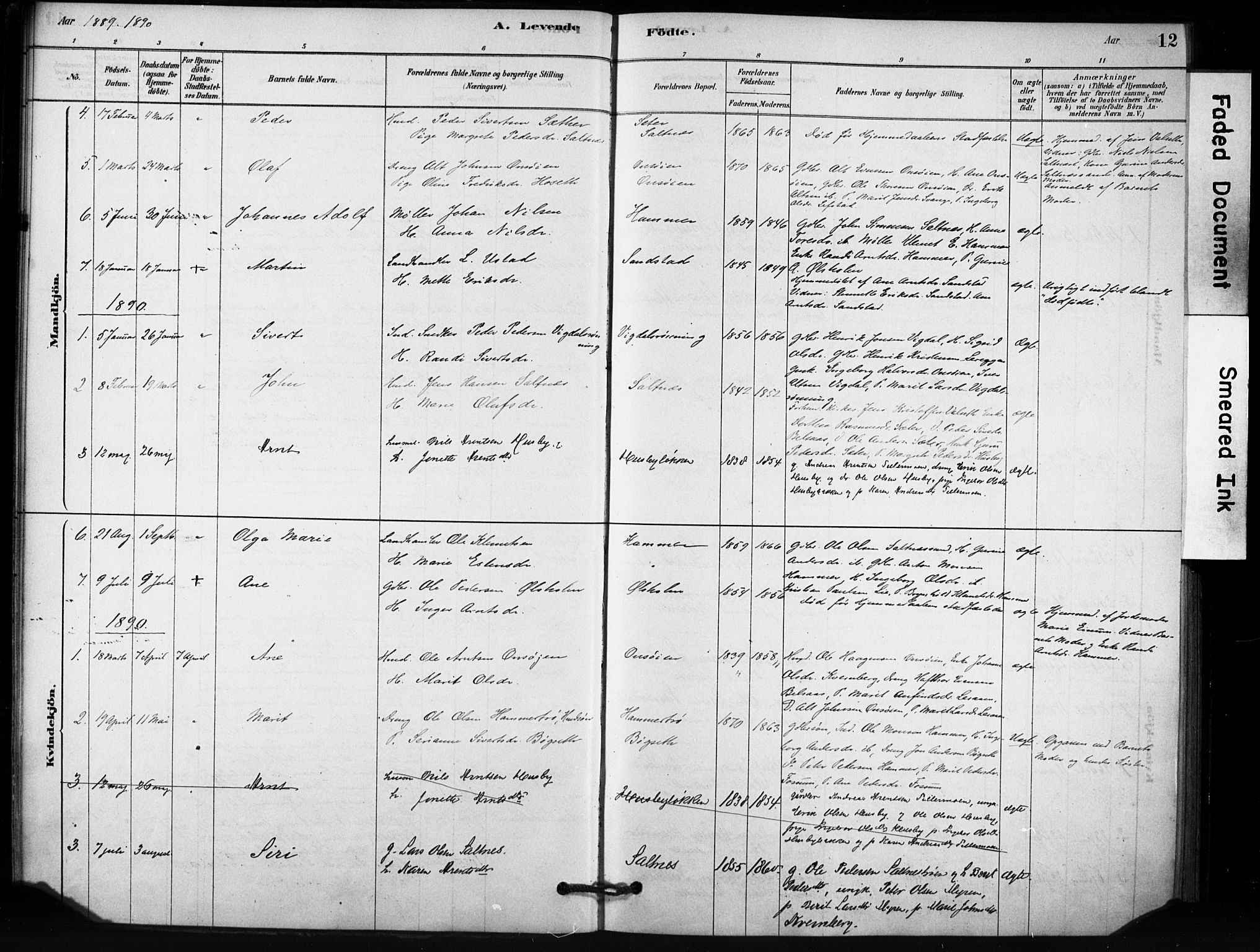 Ministerialprotokoller, klokkerbøker og fødselsregistre - Sør-Trøndelag, AV/SAT-A-1456/666/L0786: Ministerialbok nr. 666A04, 1878-1895, s. 12