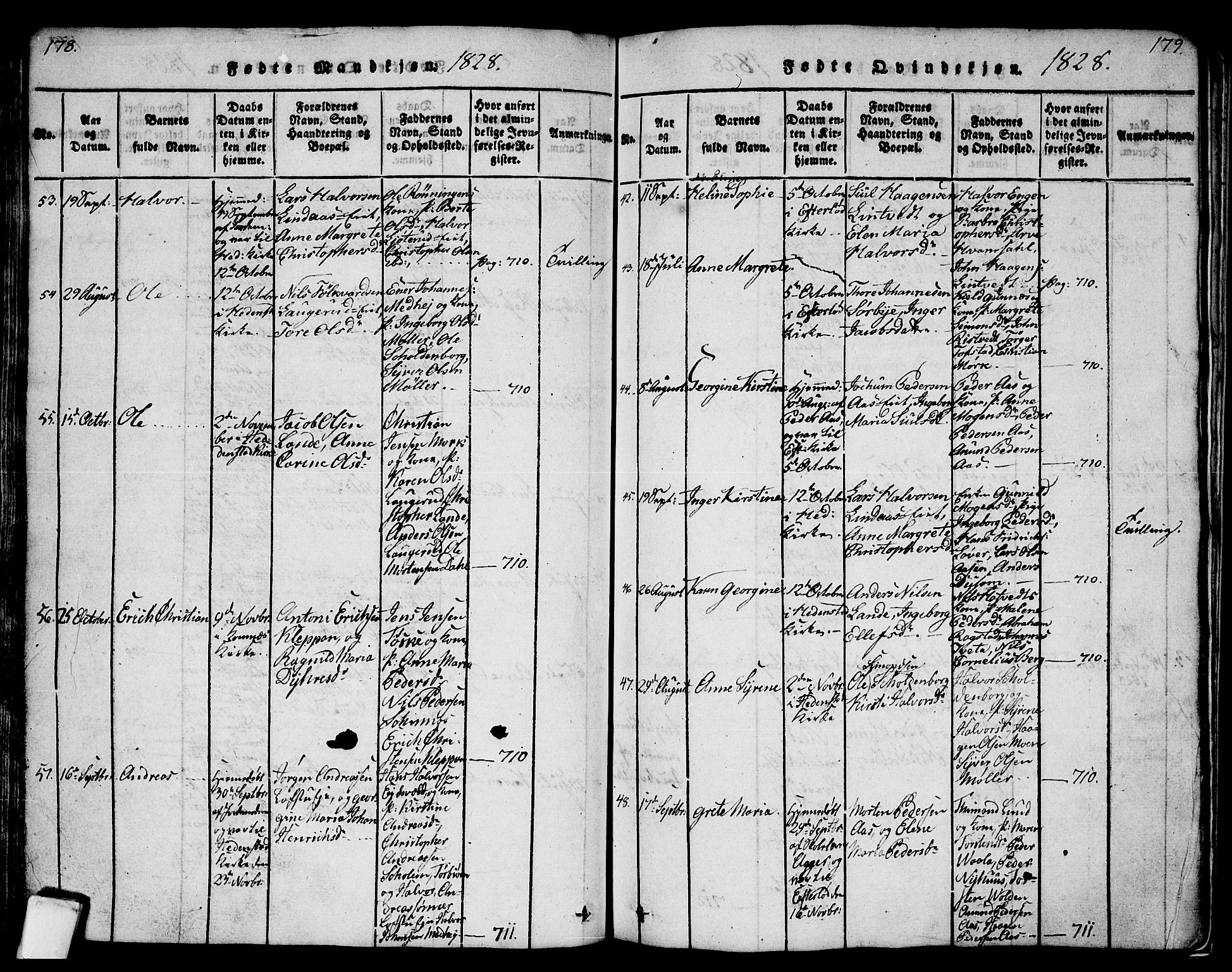 Sandsvær kirkebøker, AV/SAKO-A-244/G/Ga/L0003: Klokkerbok nr. I 3, 1817-1839, s. 178-179