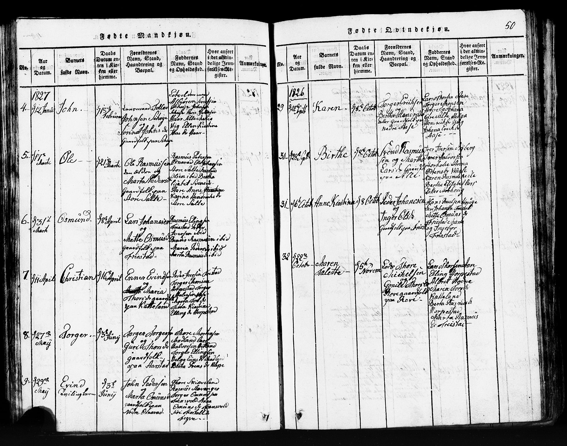 Klepp sokneprestkontor, AV/SAST-A-101803/001/3/30BB/L0001: Klokkerbok nr.  B 1, 1816-1859, s. 50