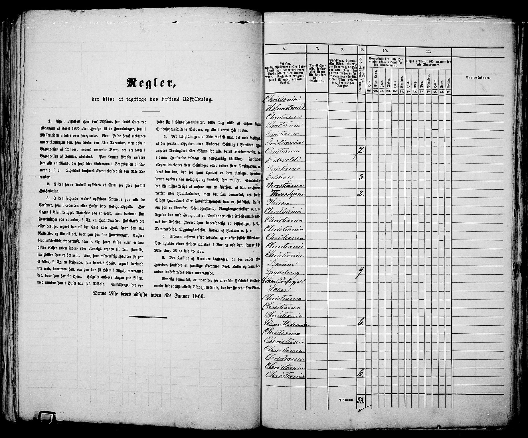 RA, Folketelling 1865 for 0301 Kristiania kjøpstad, 1865, s. 3467