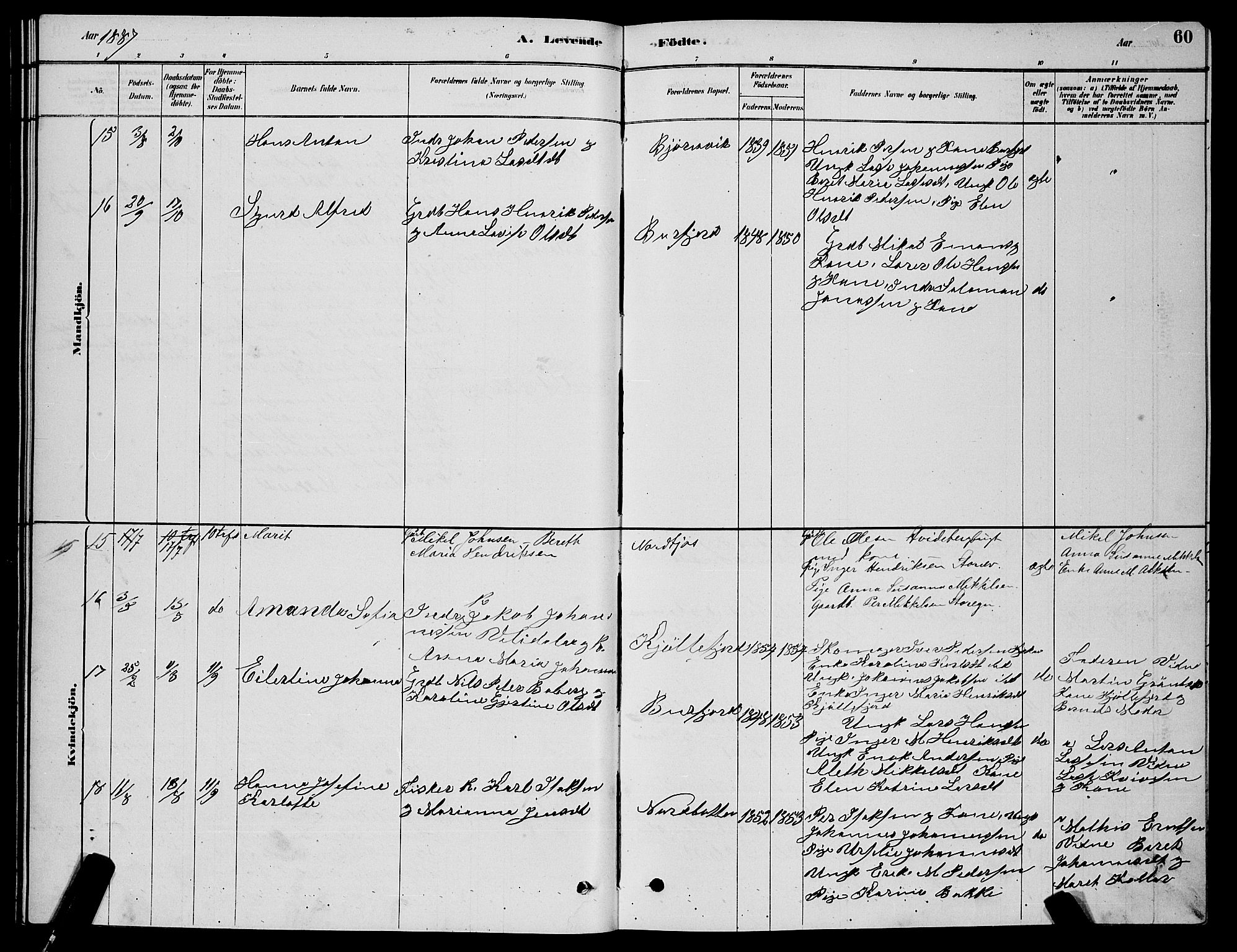 Skjervøy sokneprestkontor, AV/SATØ-S-1300/H/Ha/Hab/L0015klokker: Klokkerbok nr. 15, 1878-1890, s. 60