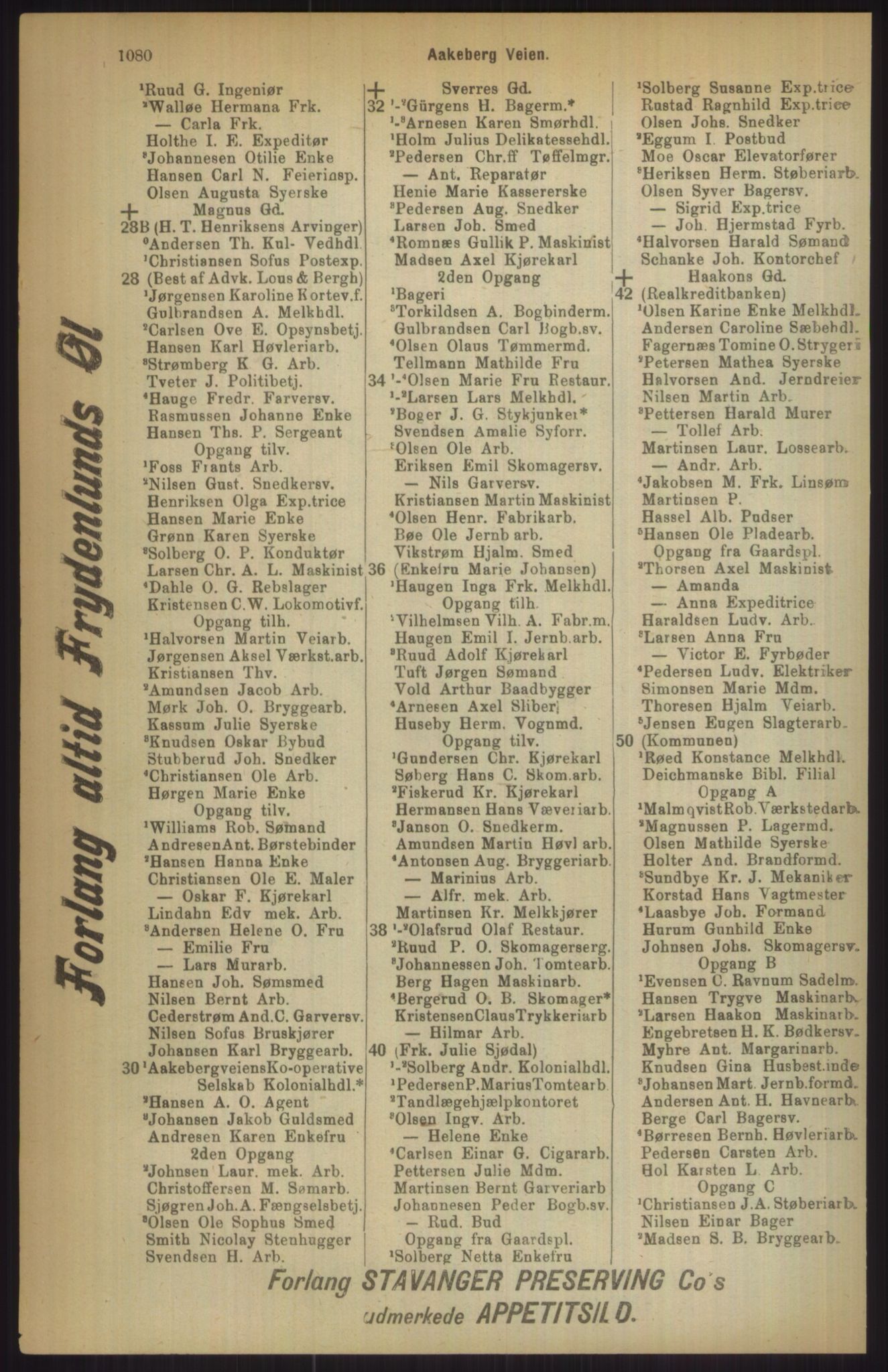 Kristiania/Oslo adressebok, PUBL/-, 1911, s. 1080