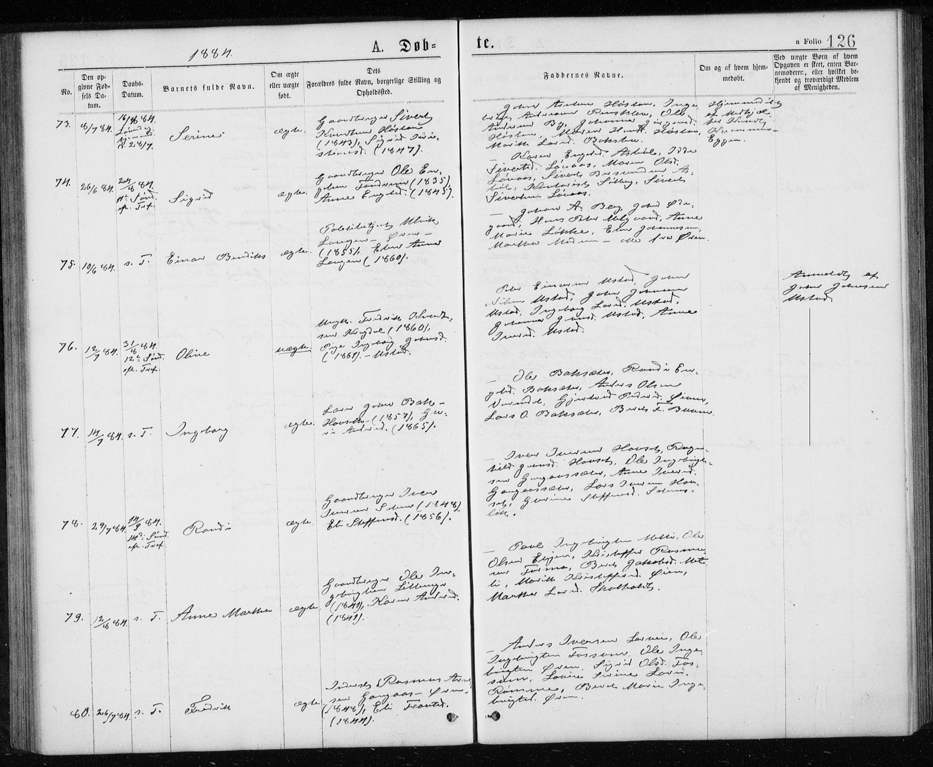 Ministerialprotokoller, klokkerbøker og fødselsregistre - Sør-Trøndelag, SAT/A-1456/668/L0817: Klokkerbok nr. 668C06, 1873-1884, s. 126
