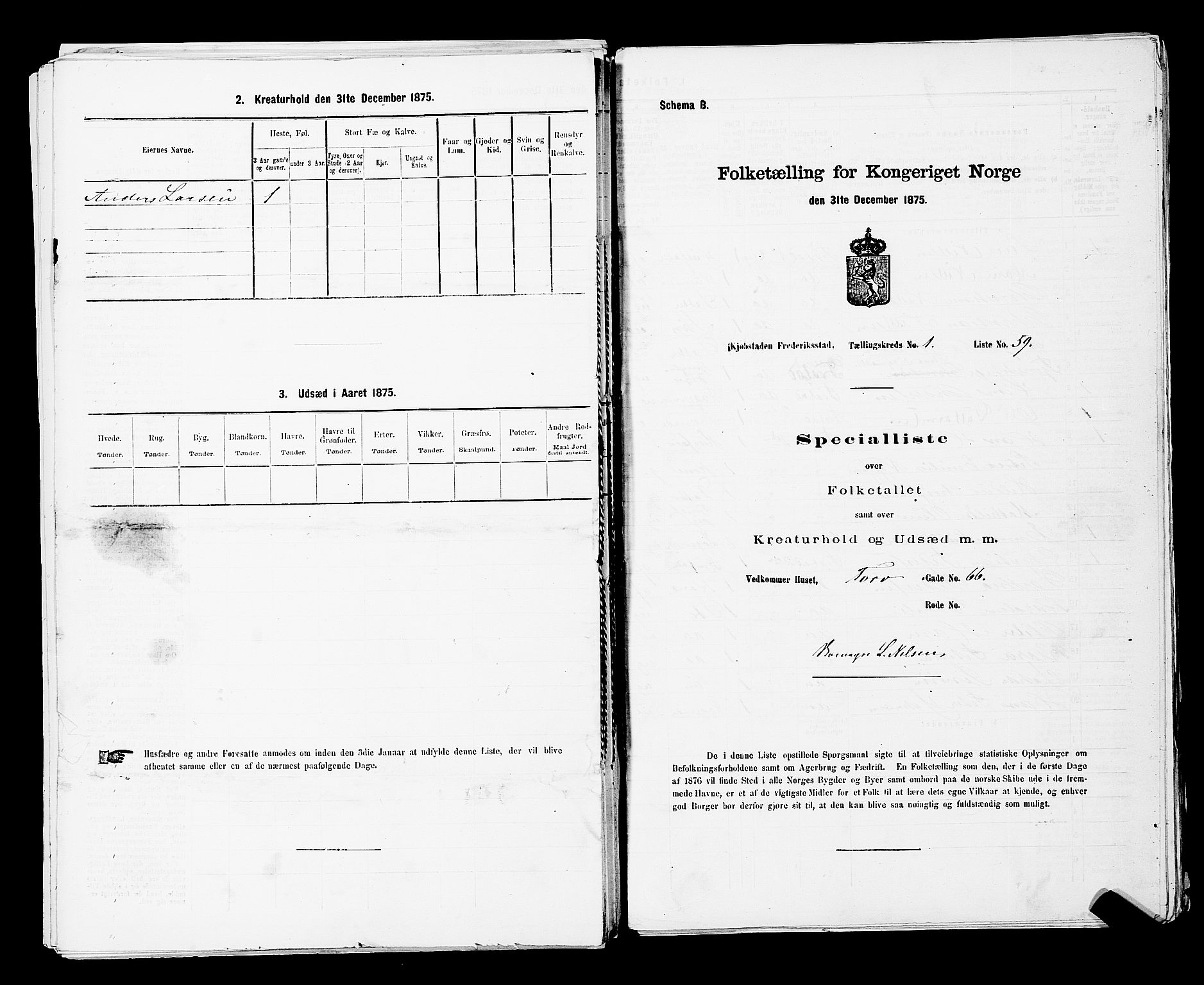 RA, Folketelling 1875 for 0103B Fredrikstad prestegjeld, Fredrikstad kjøpstad, 1875, s. 178
