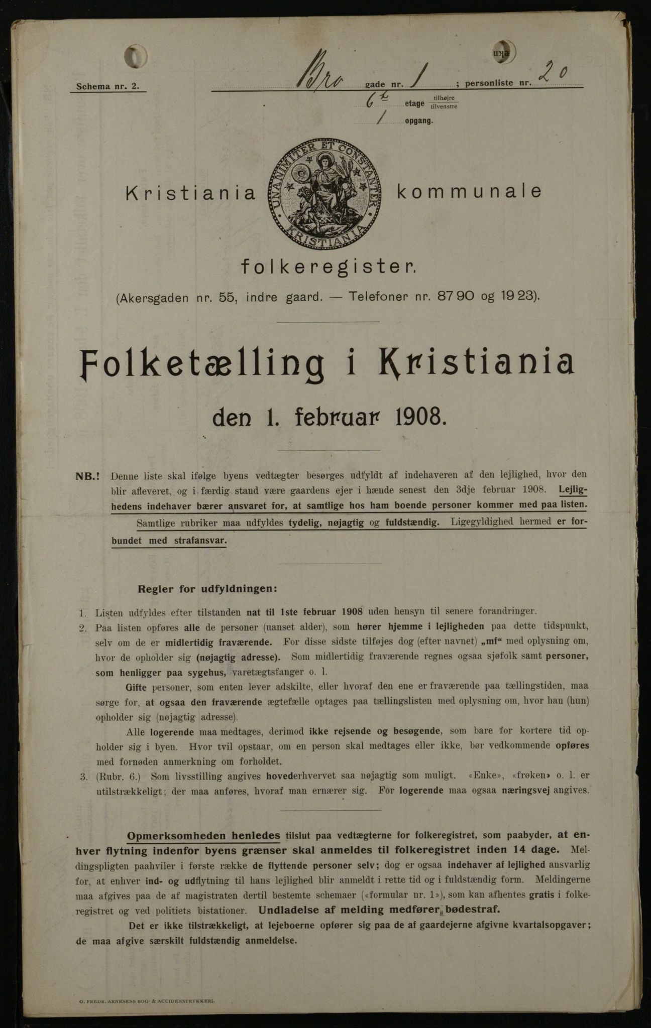 OBA, Kommunal folketelling 1.2.1908 for Kristiania kjøpstad, 1908, s. 9204