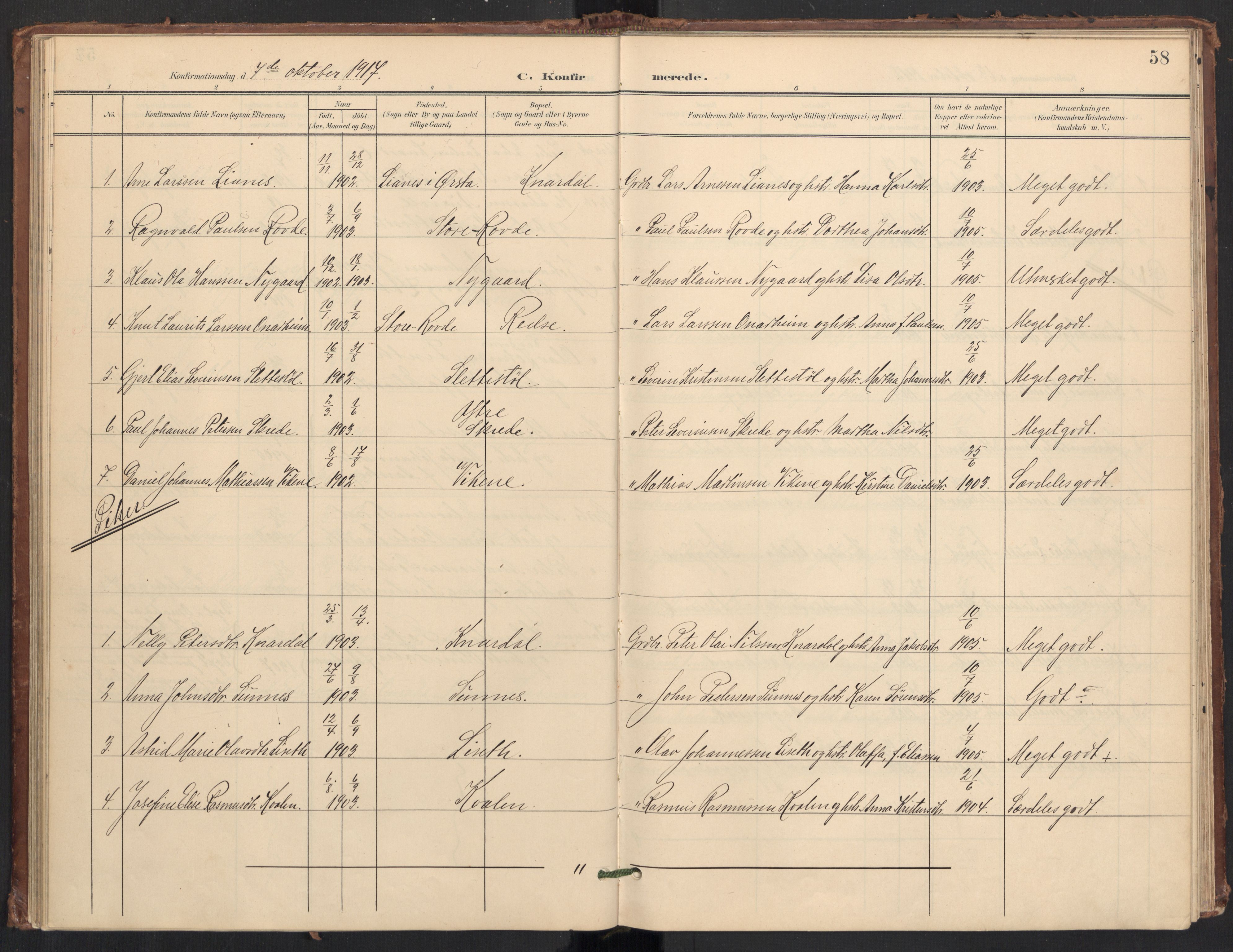 Ministerialprotokoller, klokkerbøker og fødselsregistre - Møre og Romsdal, AV/SAT-A-1454/504/L0057: Ministerialbok nr. 504A04, 1902-1919, s. 58