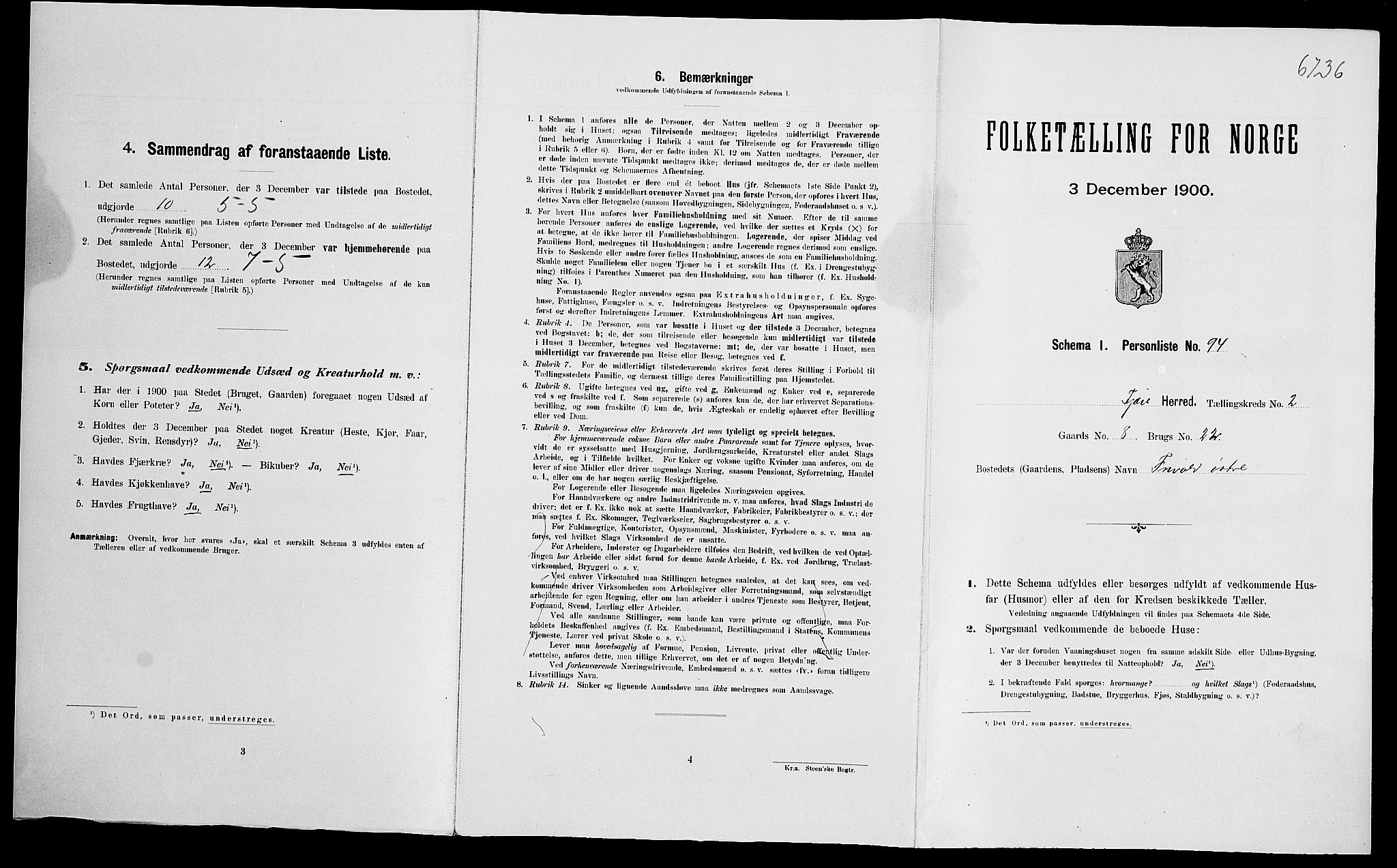 SAK, Folketelling 1900 for 0923 Fjære herred, 1900, s. 505