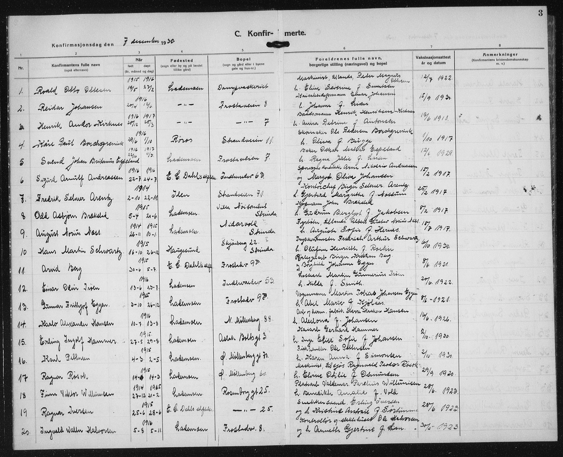 Ministerialprotokoller, klokkerbøker og fødselsregistre - Sør-Trøndelag, AV/SAT-A-1456/605/L0262: Klokkerbok nr. 605C09, 1930-1933, s. 3