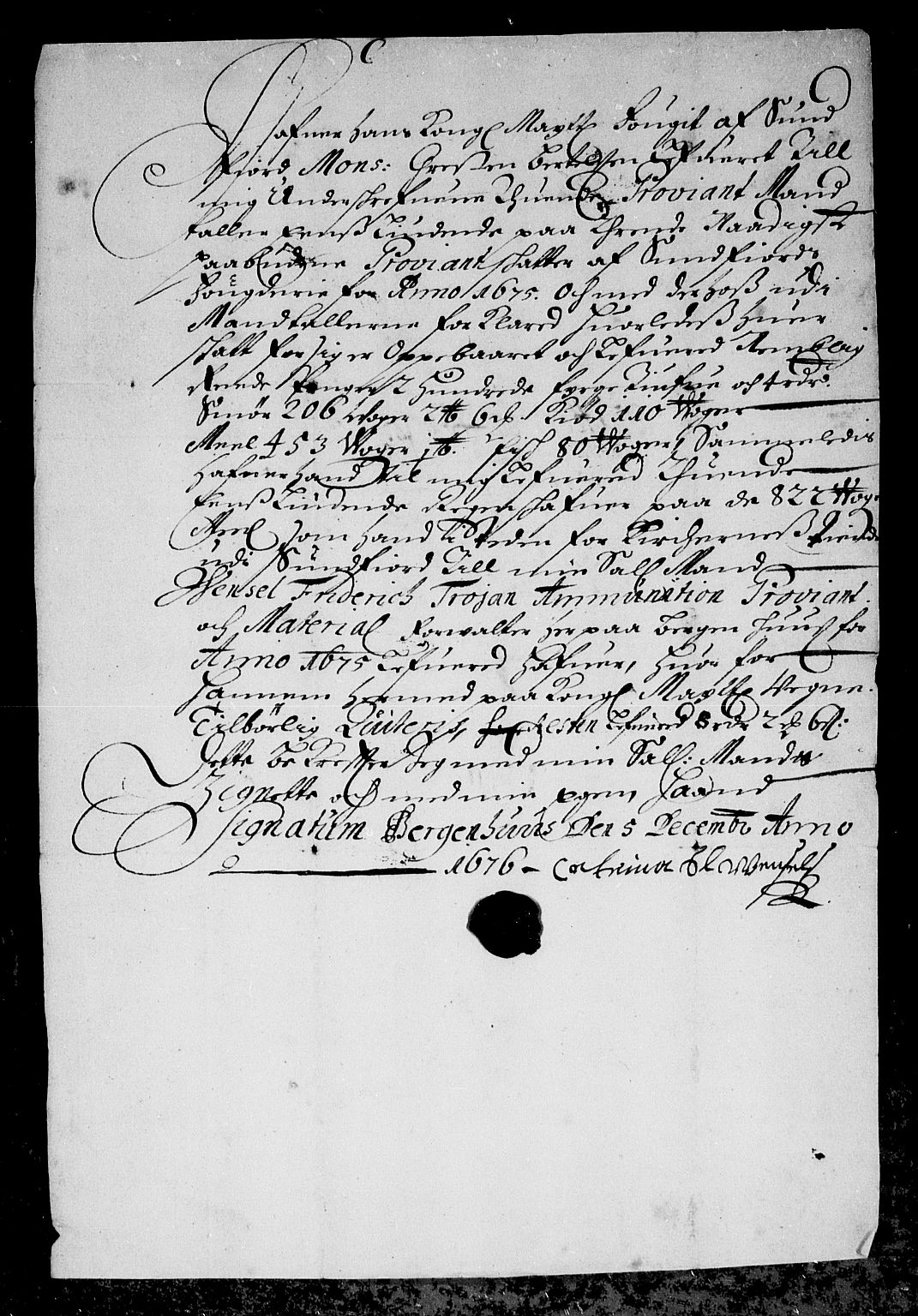 Rentekammeret inntil 1814, Reviderte regnskaper, Stiftamtstueregnskaper, Bergen stiftamt, AV/RA-EA-6043/R/Rc/L0041: Bergen stiftamt, 1672-1677