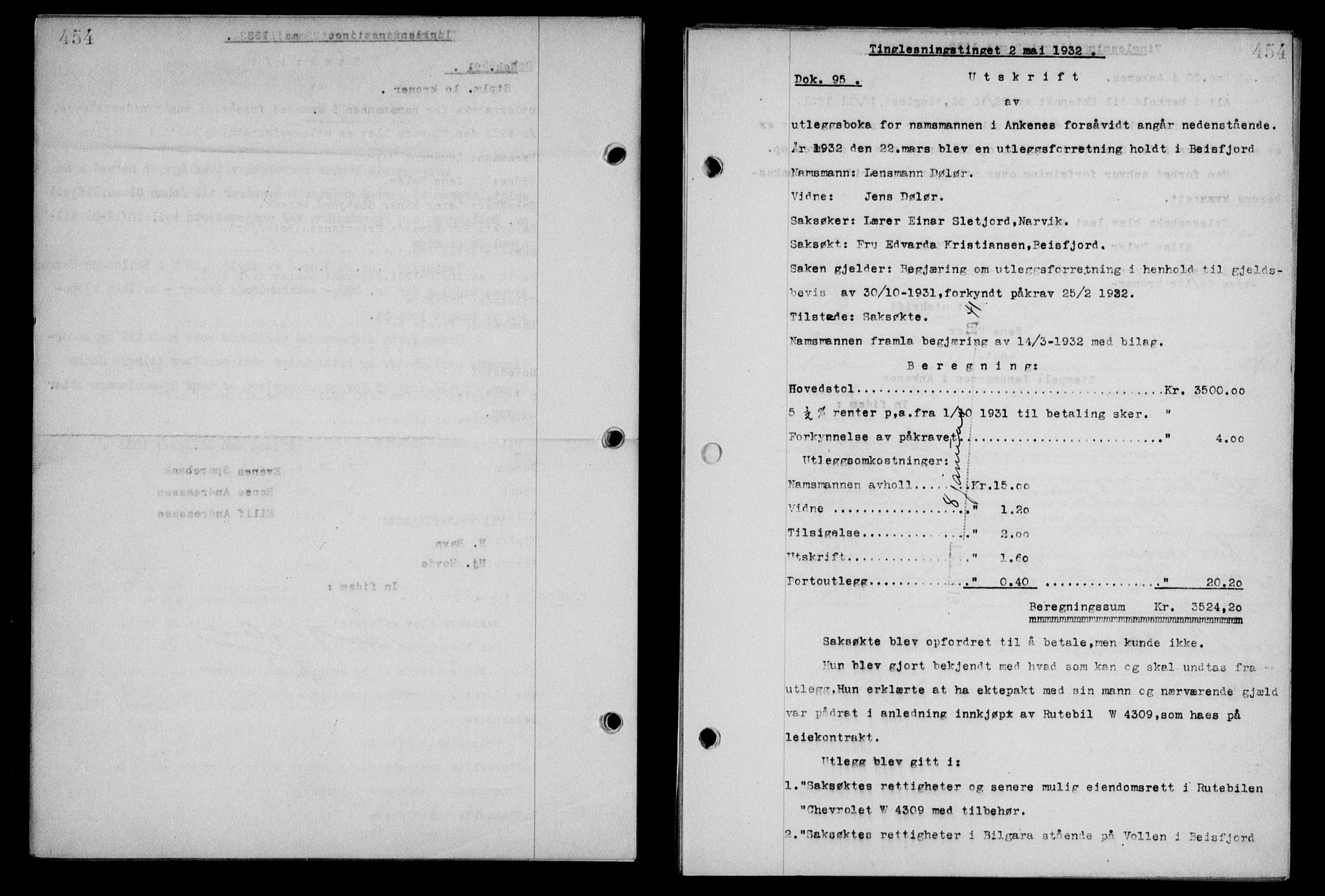 Steigen og Ofoten sorenskriveri, SAT/A-0030/1/2/2C/L0020/0002: Pantebok nr. 23 og 25-I, 1932-1932, Tingl.dato: 02.05.1932
