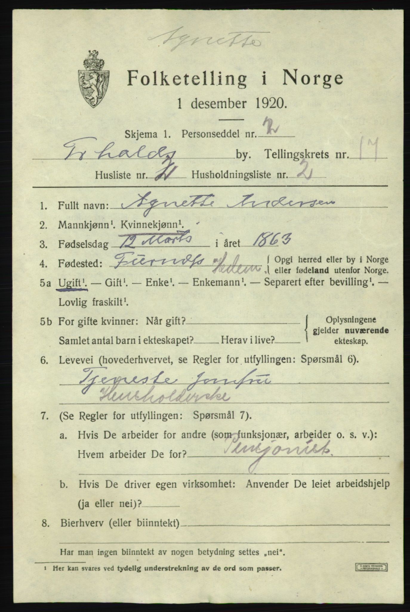 SAO, Folketelling 1920 for 0101 Fredrikshald kjøpstad, 1920, s. 25788