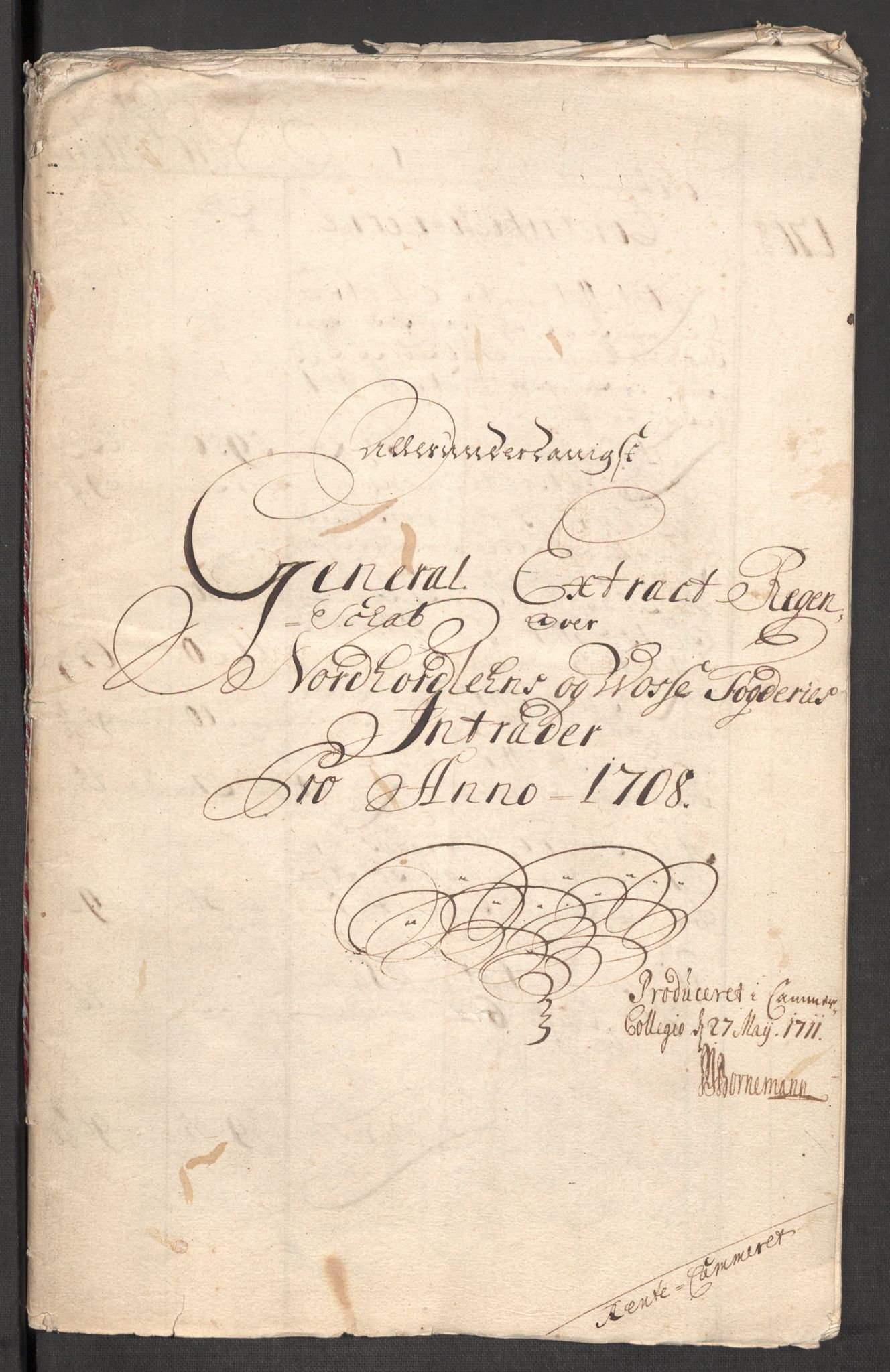 Rentekammeret inntil 1814, Reviderte regnskaper, Fogderegnskap, RA/EA-4092/R51/L3189: Fogderegnskap Nordhordland og Voss, 1708, s. 3