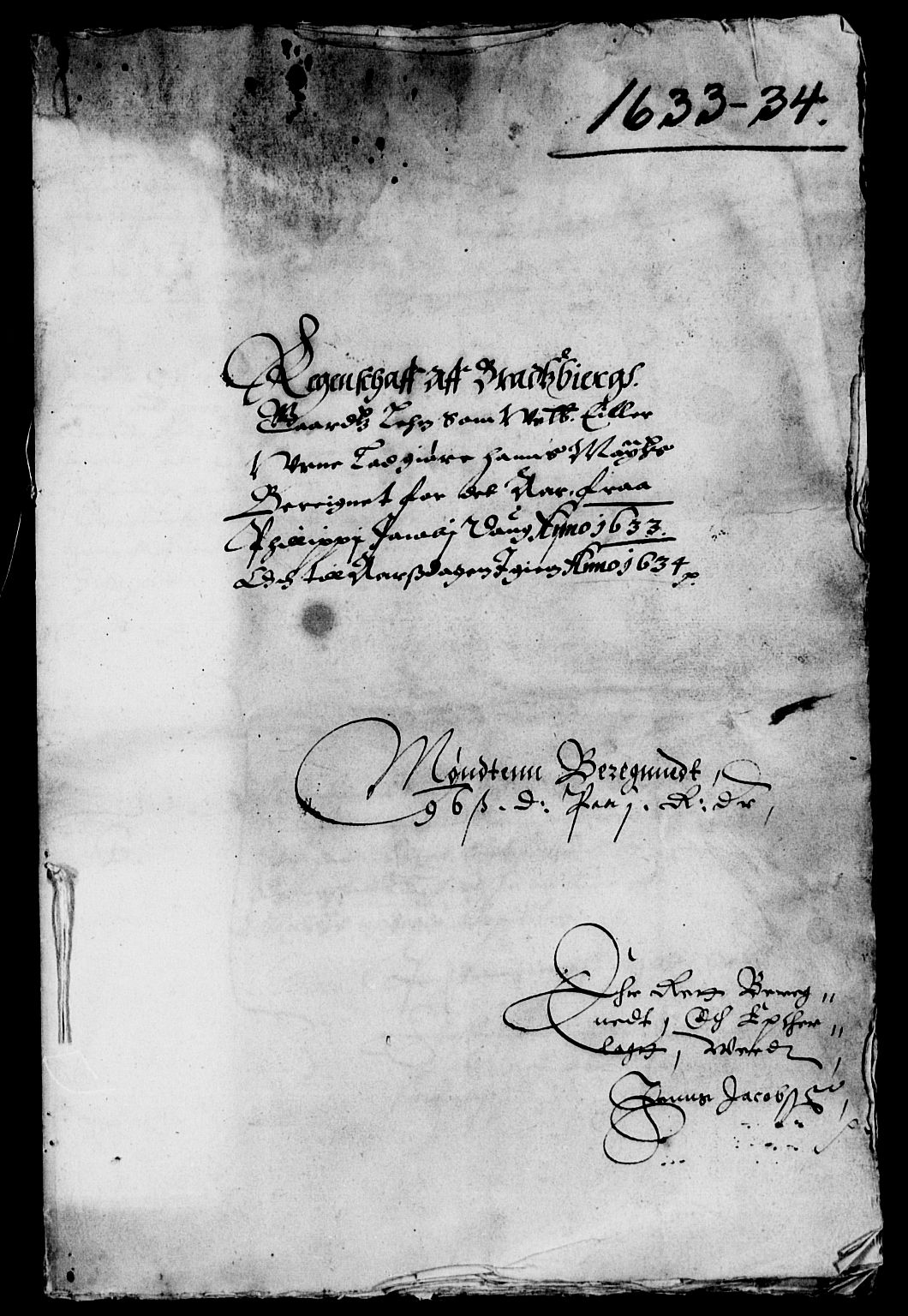 Rentekammeret inntil 1814, Reviderte regnskaper, Lensregnskaper, AV/RA-EA-5023/R/Rb/Rbp/L0016: Bratsberg len, 1632-1634