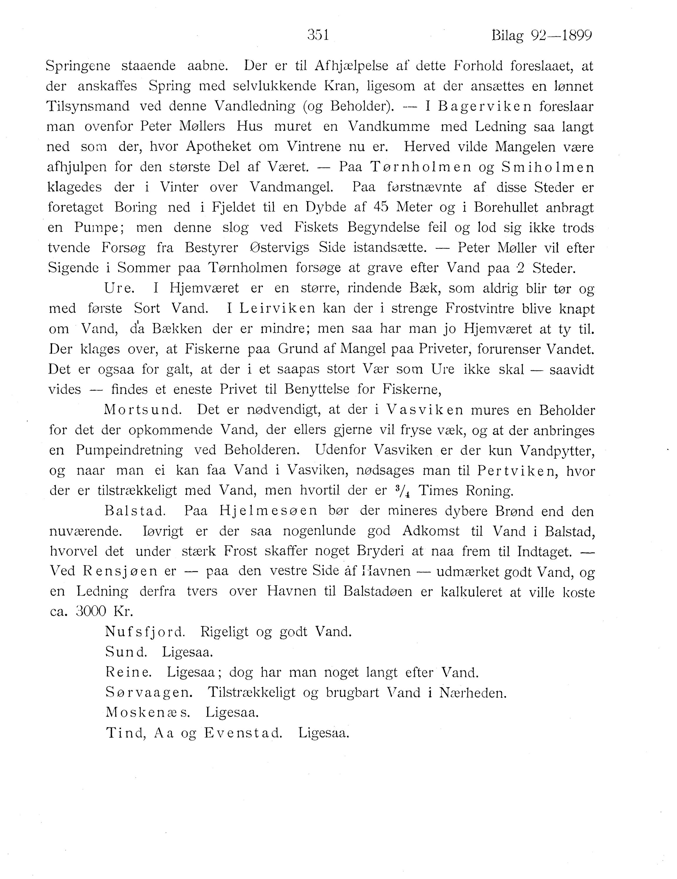 Nordland Fylkeskommune. Fylkestinget, AIN/NFK-17/176/A/Ac/L0022: Fylkestingsforhandlinger 1899, 1899