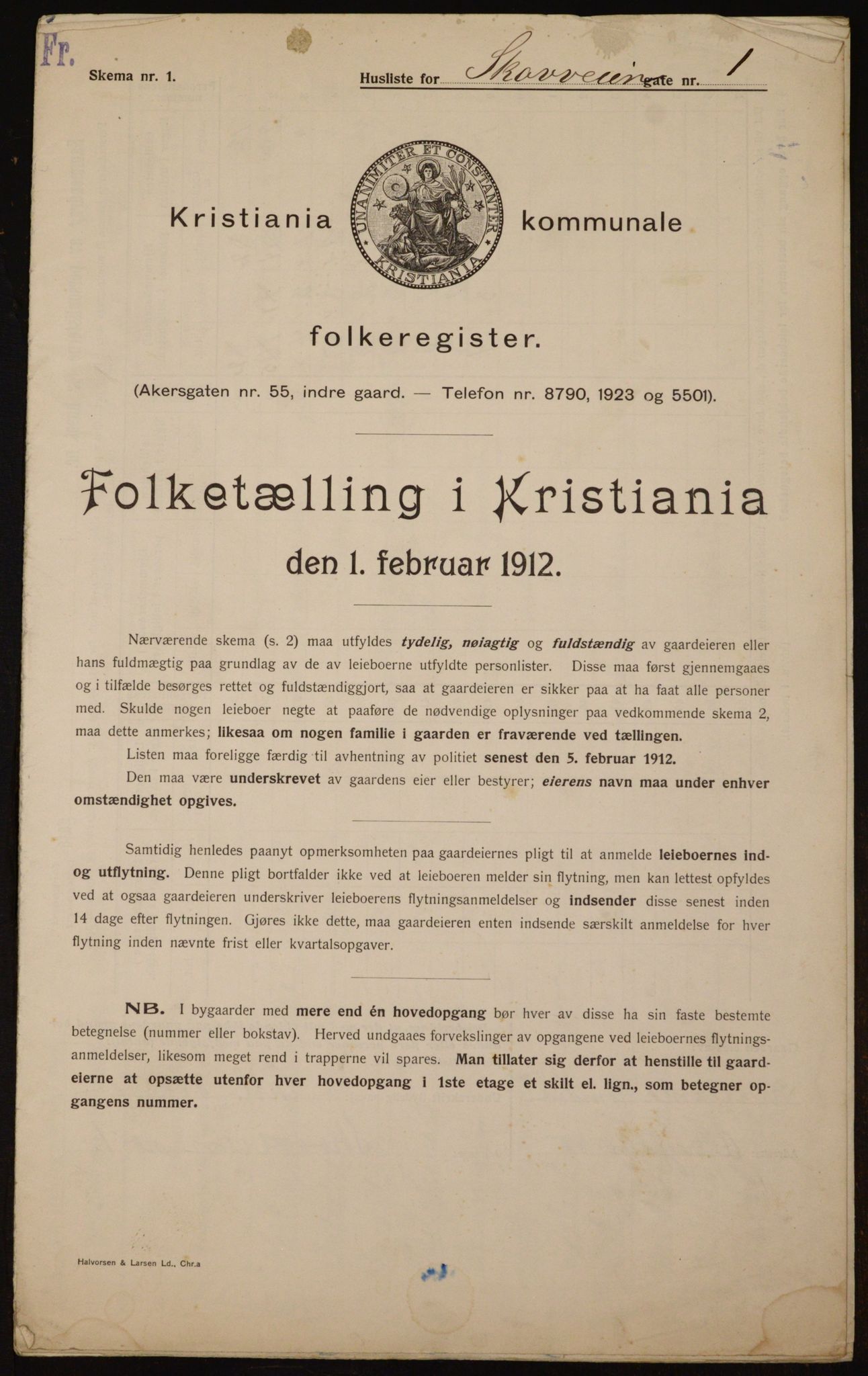 OBA, Kommunal folketelling 1.2.1912 for Kristiania, 1912, s. 96664