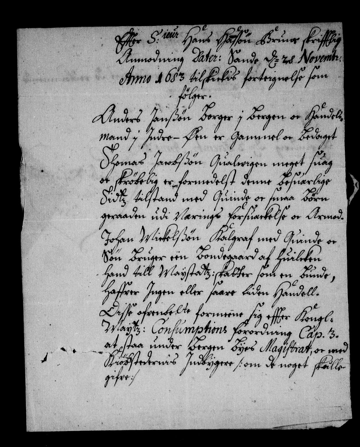 Rentekammeret inntil 1814, Reviderte regnskaper, Stiftamtstueregnskaper, Bergen stiftamt, AV/RA-EA-6043/R/Rc/L0069: Bergen stiftamt, 1683