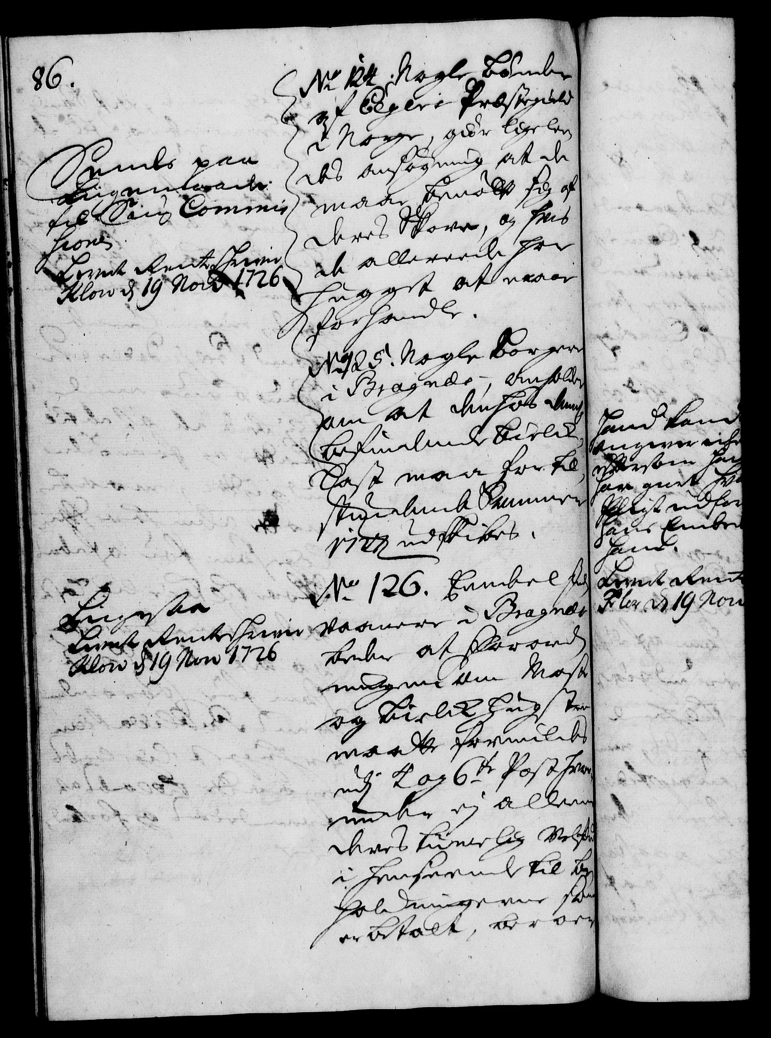 Rentekammeret, Kammerkanselliet, AV/RA-EA-3111/G/Gh/Gha/L0009: Norsk ekstraktmemorialprotokoll (merket RK 53.54), 1726-1728, s. 86