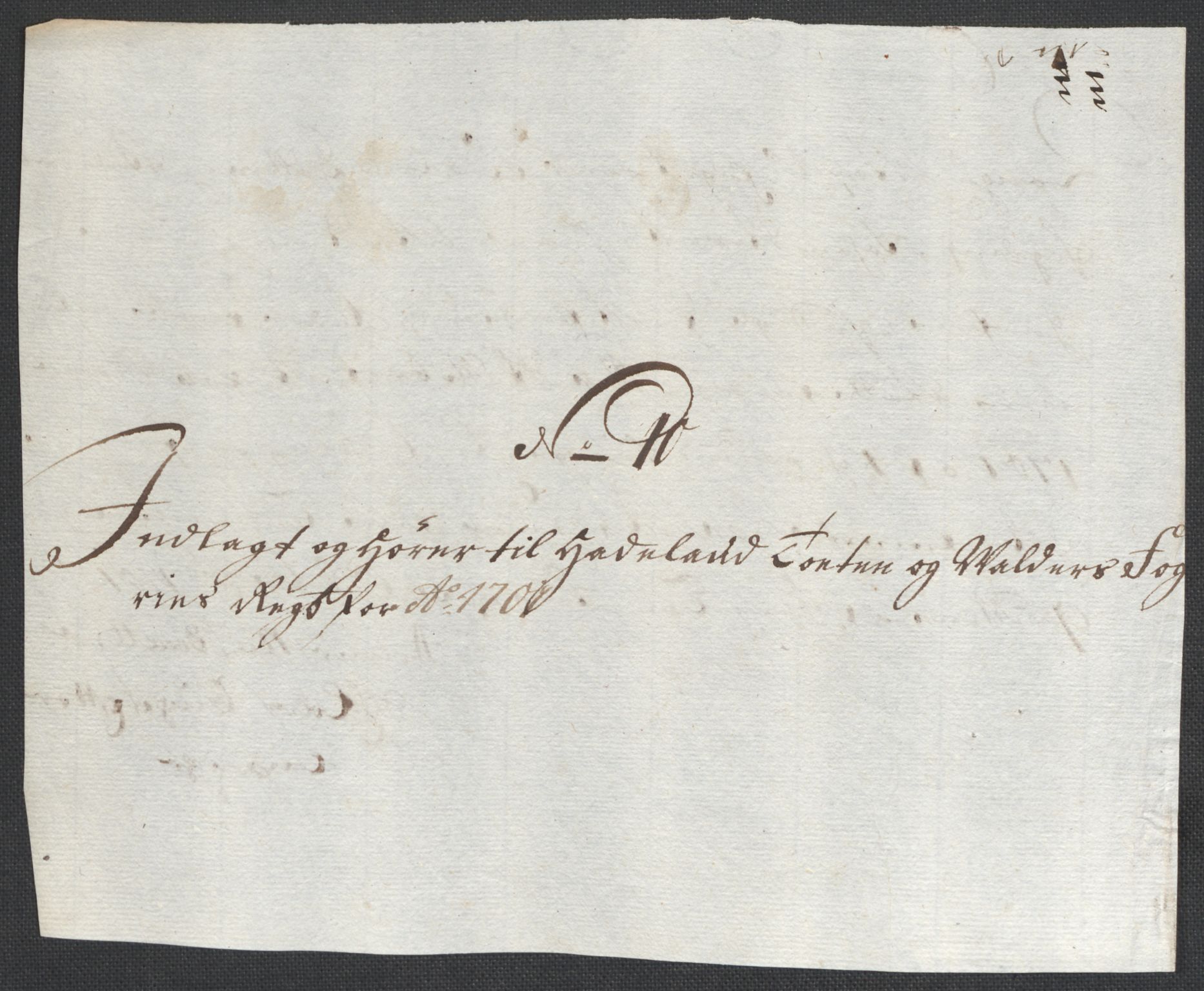 Rentekammeret inntil 1814, Reviderte regnskaper, Fogderegnskap, AV/RA-EA-4092/R18/L1299: Fogderegnskap Hadeland, Toten og Valdres, 1701, s. 384