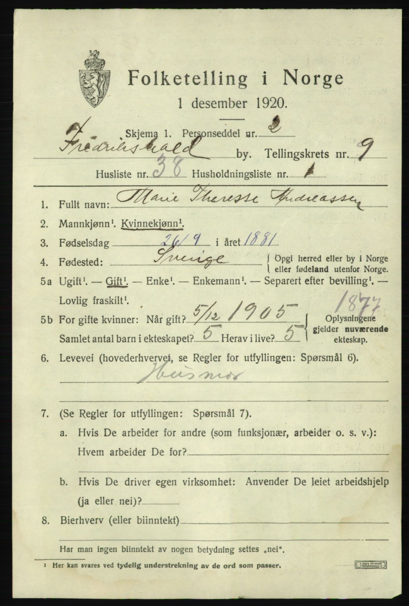 SAO, Folketelling 1920 for 0101 Fredrikshald kjøpstad, 1920, s. 16755