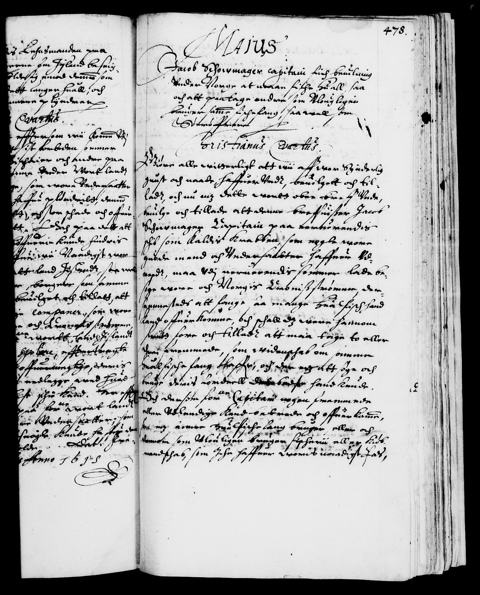 Danske Kanselli 1572-1799, RA/EA-3023/F/Fc/Fca/Fcaa/L0003: Norske registre (mikrofilm), 1596-1616, s. 478a