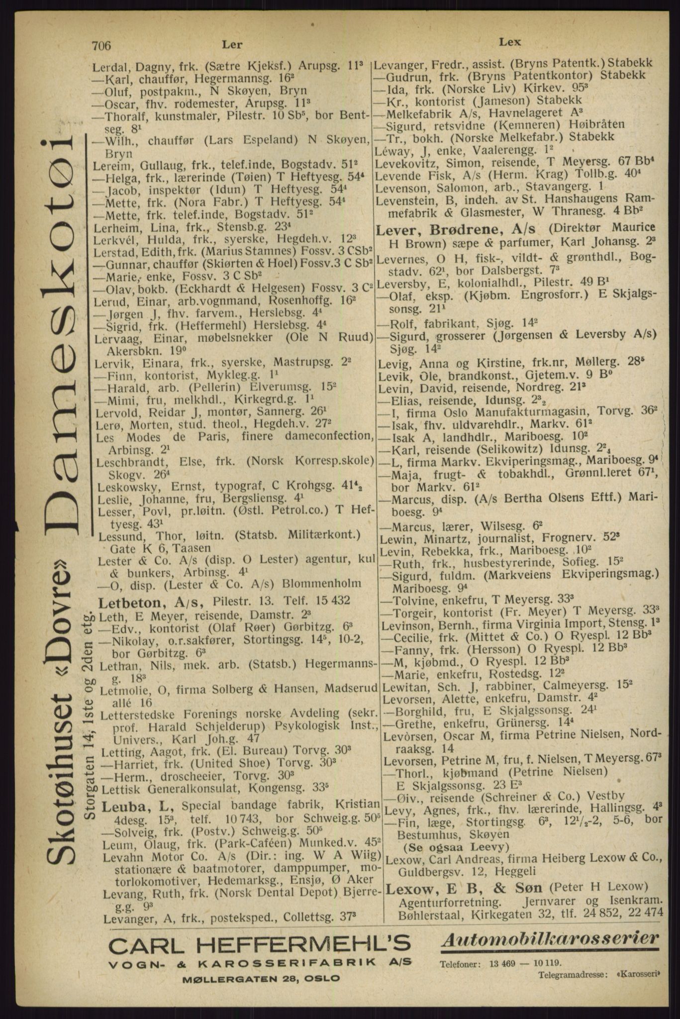 Kristiania/Oslo adressebok, PUBL/-, 1927, s. 706