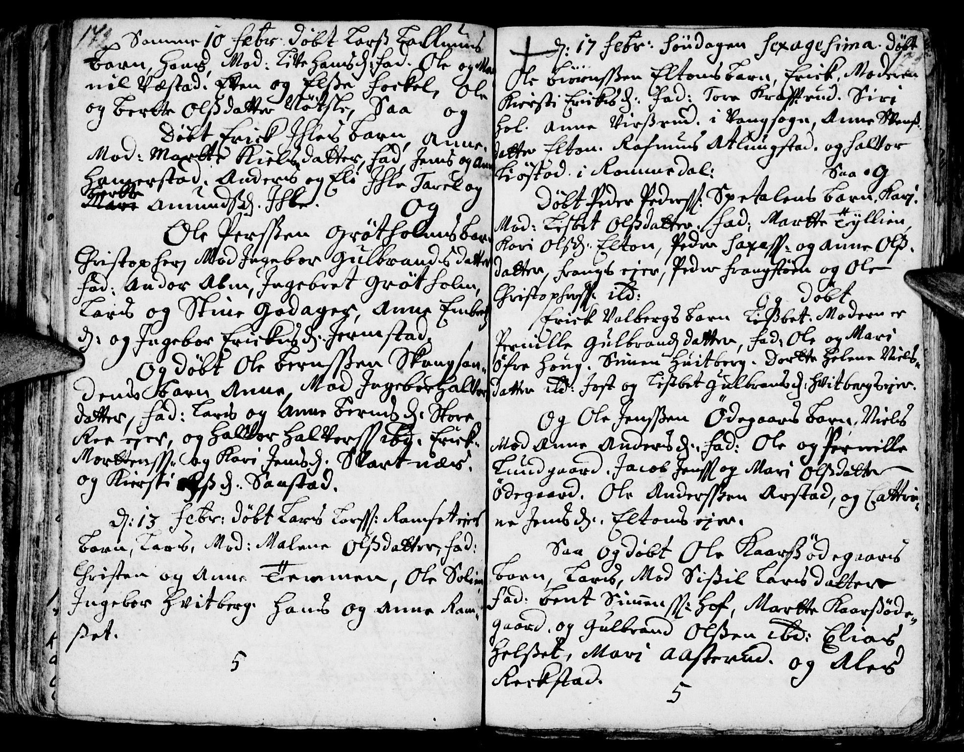 Stange prestekontor, AV/SAH-PREST-002/K/L0002: Ministerialbok nr. 2, 1724-1740, s. 172-173