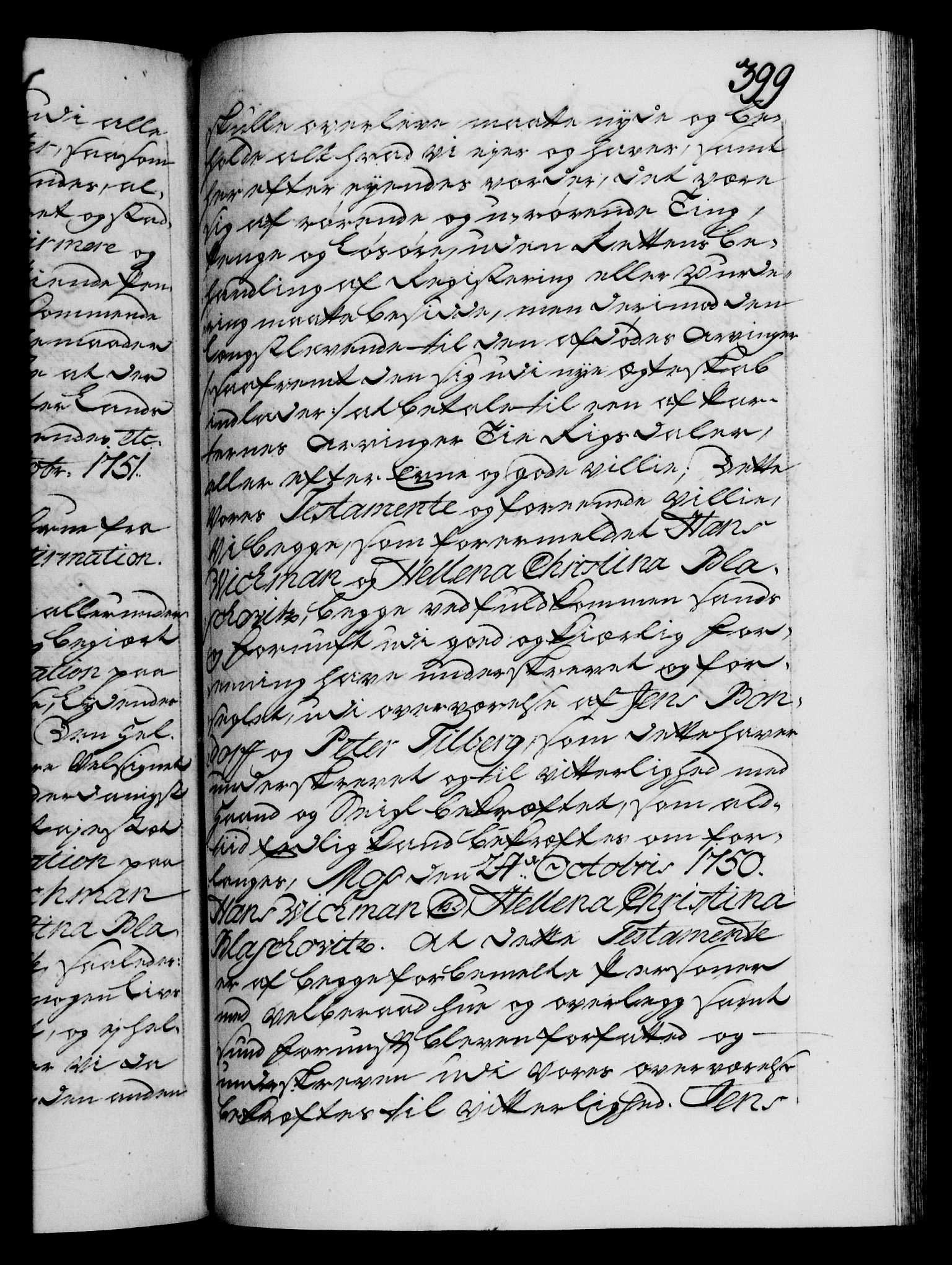 Danske Kanselli 1572-1799, RA/EA-3023/F/Fc/Fca/Fcaa/L0037: Norske registre, 1751-1752, s. 399a