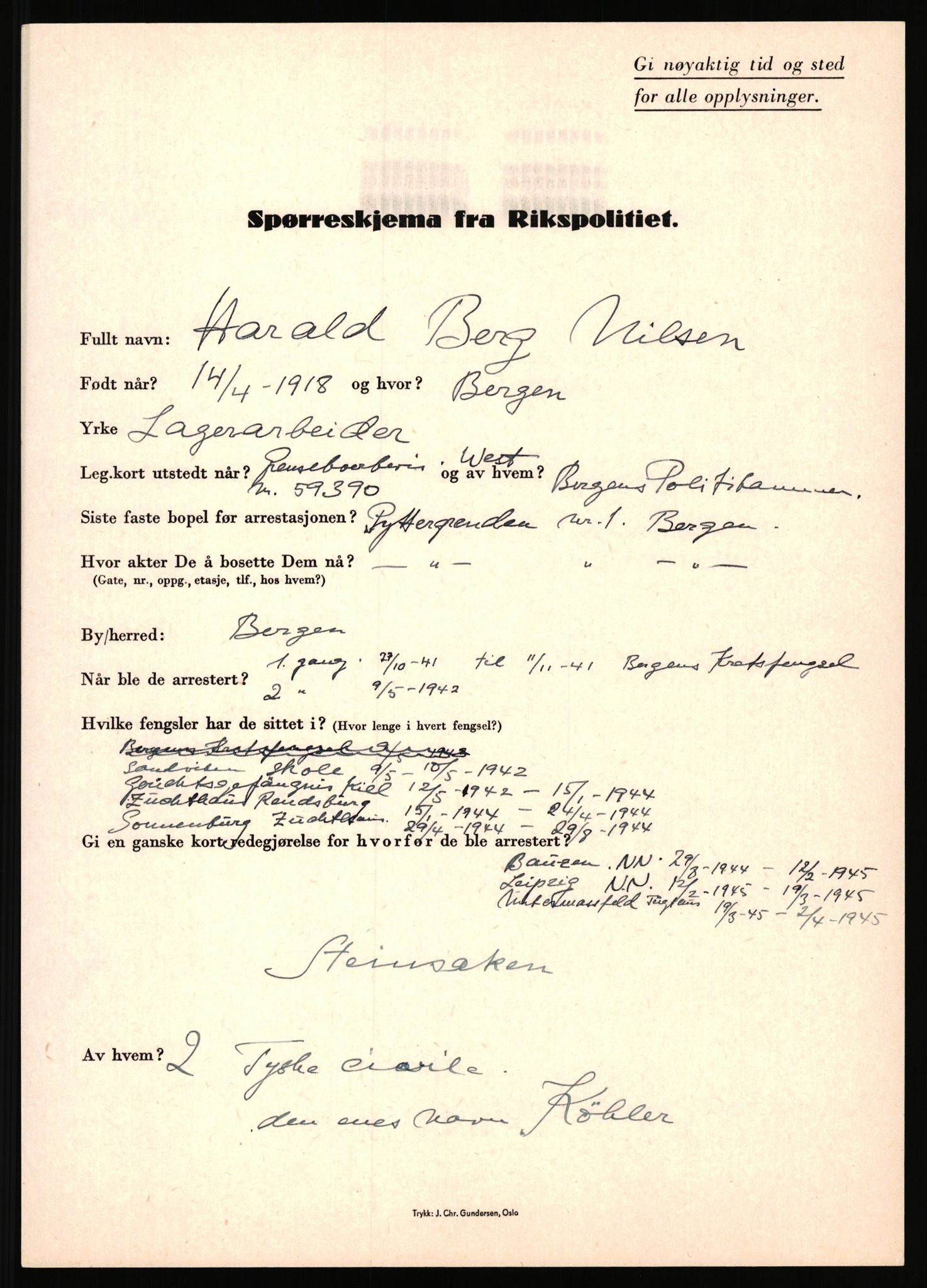 Rikspolitisjefen, AV/RA-S-1560/L/L0012: Mogensen, Øivind - Noraas, Lars, 1940-1945, s. 642