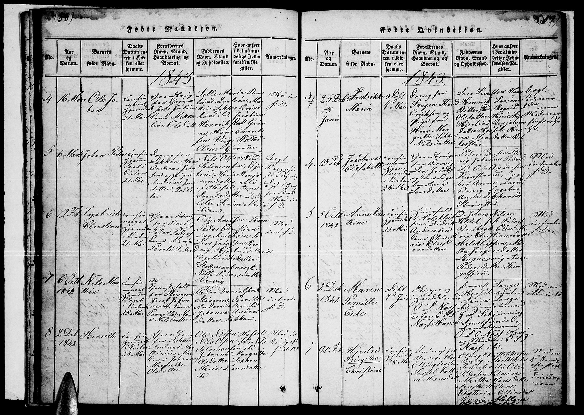 Ministerialprotokoller, klokkerbøker og fødselsregistre - Nordland, AV/SAT-A-1459/888/L1263: Klokkerbok nr. 888C02 /1, 1820-1850, s. 58-59