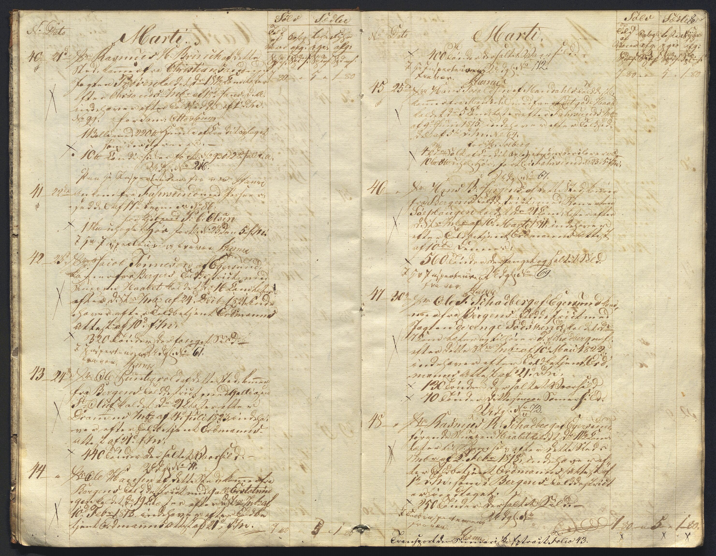 Revisjonsdepartementet, 2. revisjonskontor, AV/RA-S-1115/E/E015/L0059: Egersund: Tollbok, 1825, s. 7b-8a