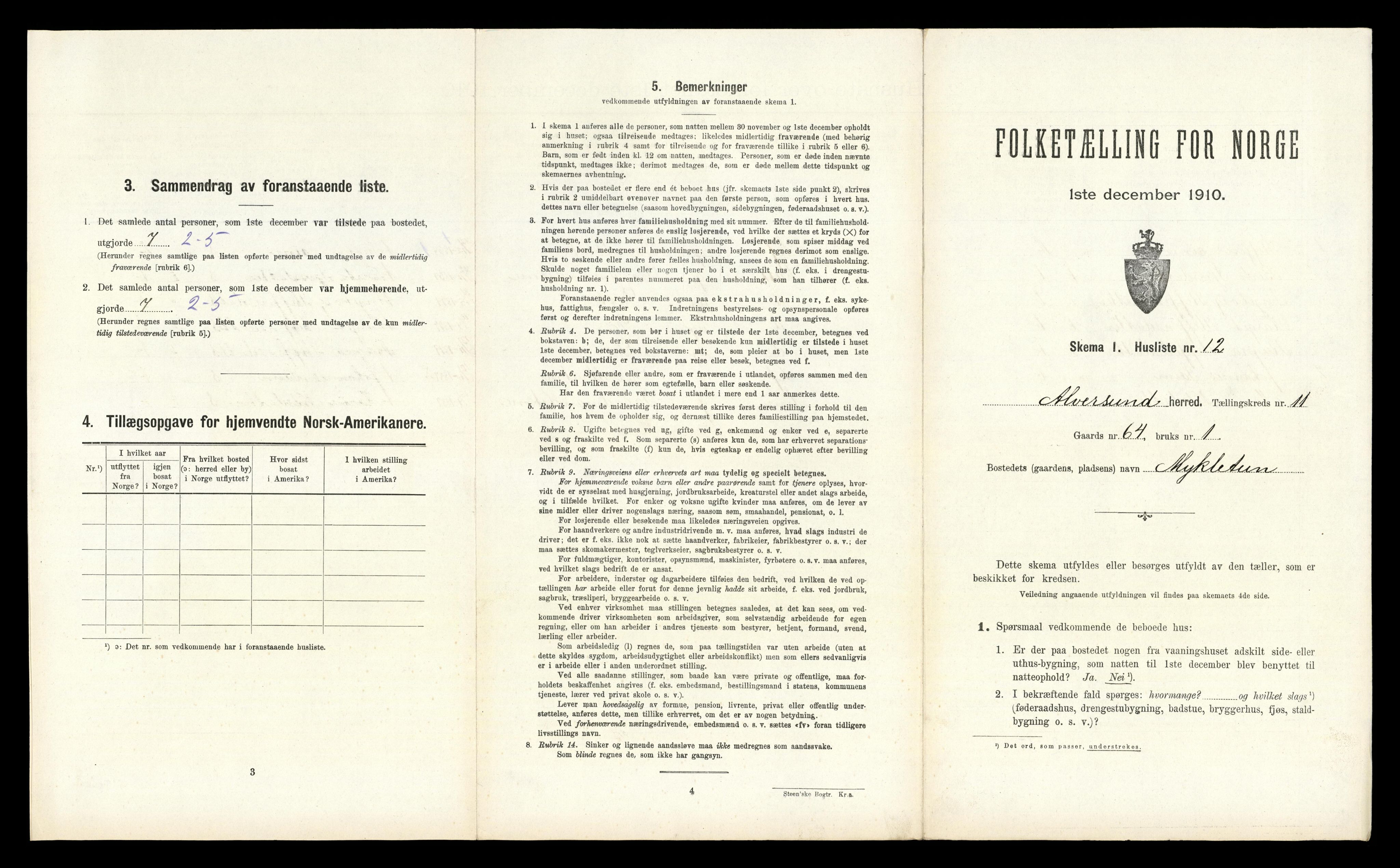 RA, Folketelling 1910 for 1257 Alversund herred, 1910, s. 848