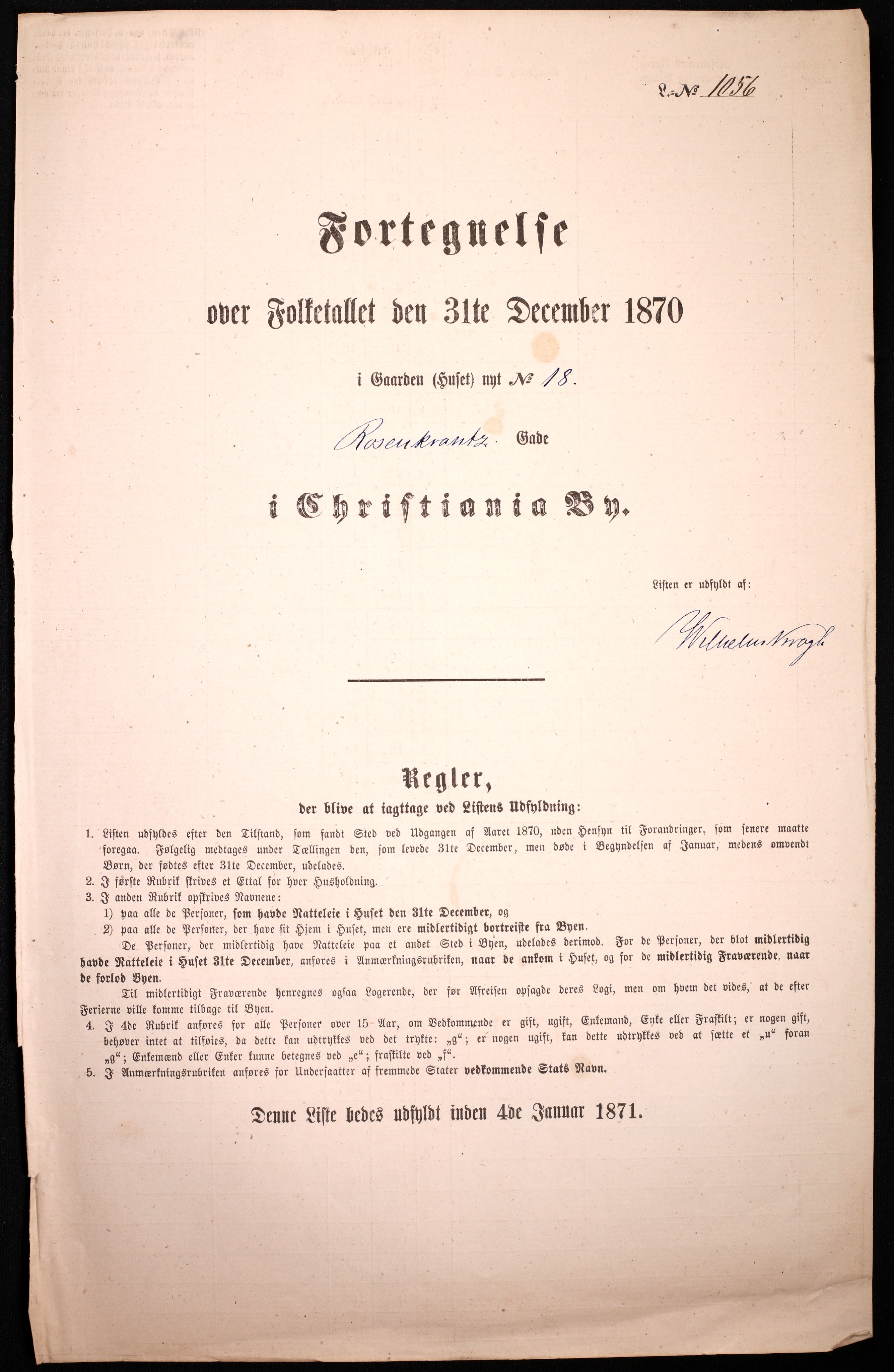 RA, Folketelling 1870 for 0301 Kristiania kjøpstad, 1870, s. 2907
