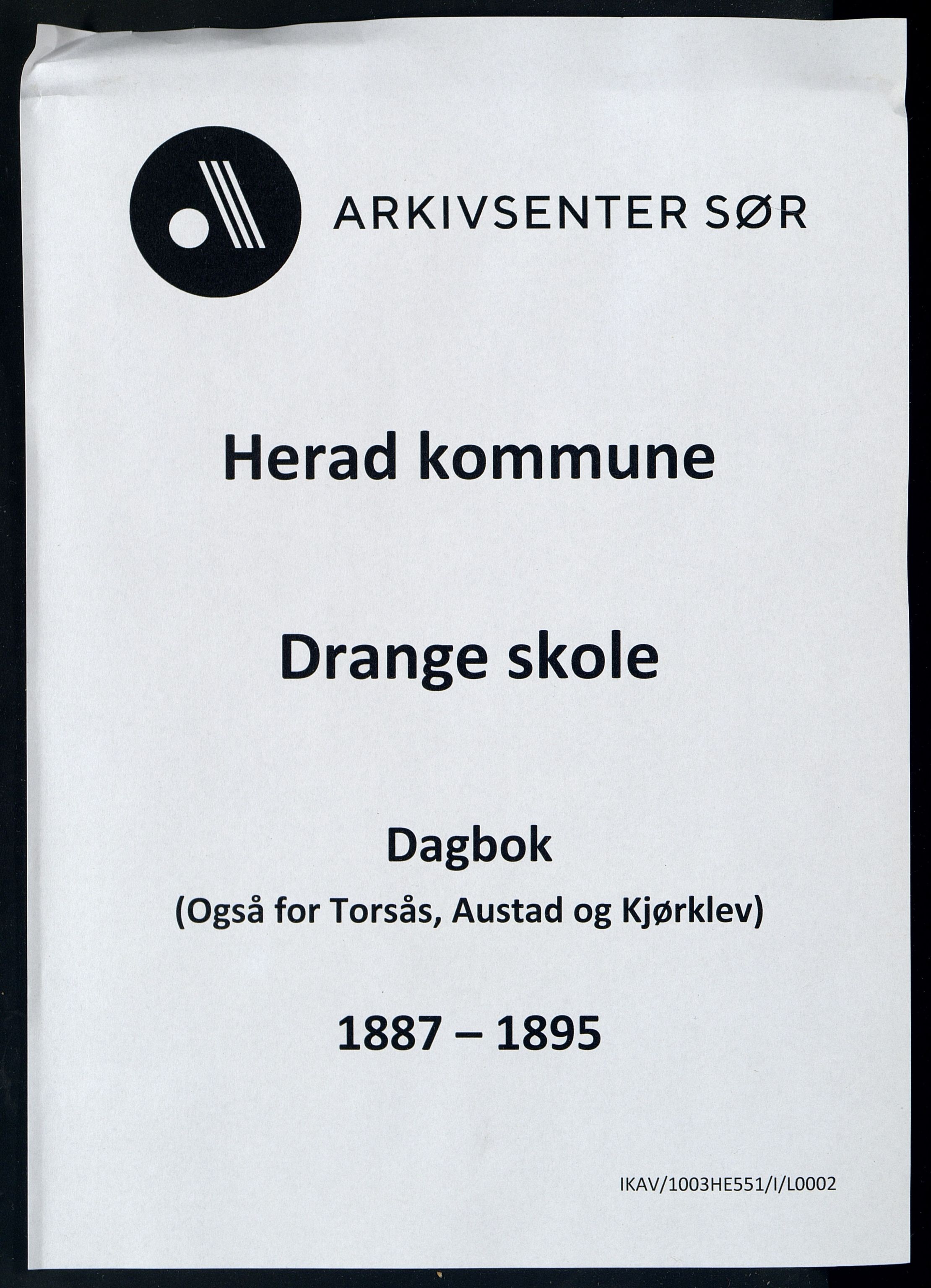 Herad kommune - Drange Skole, IKAV/1003HE551/I/L0002: Dagbok, 1887-1895