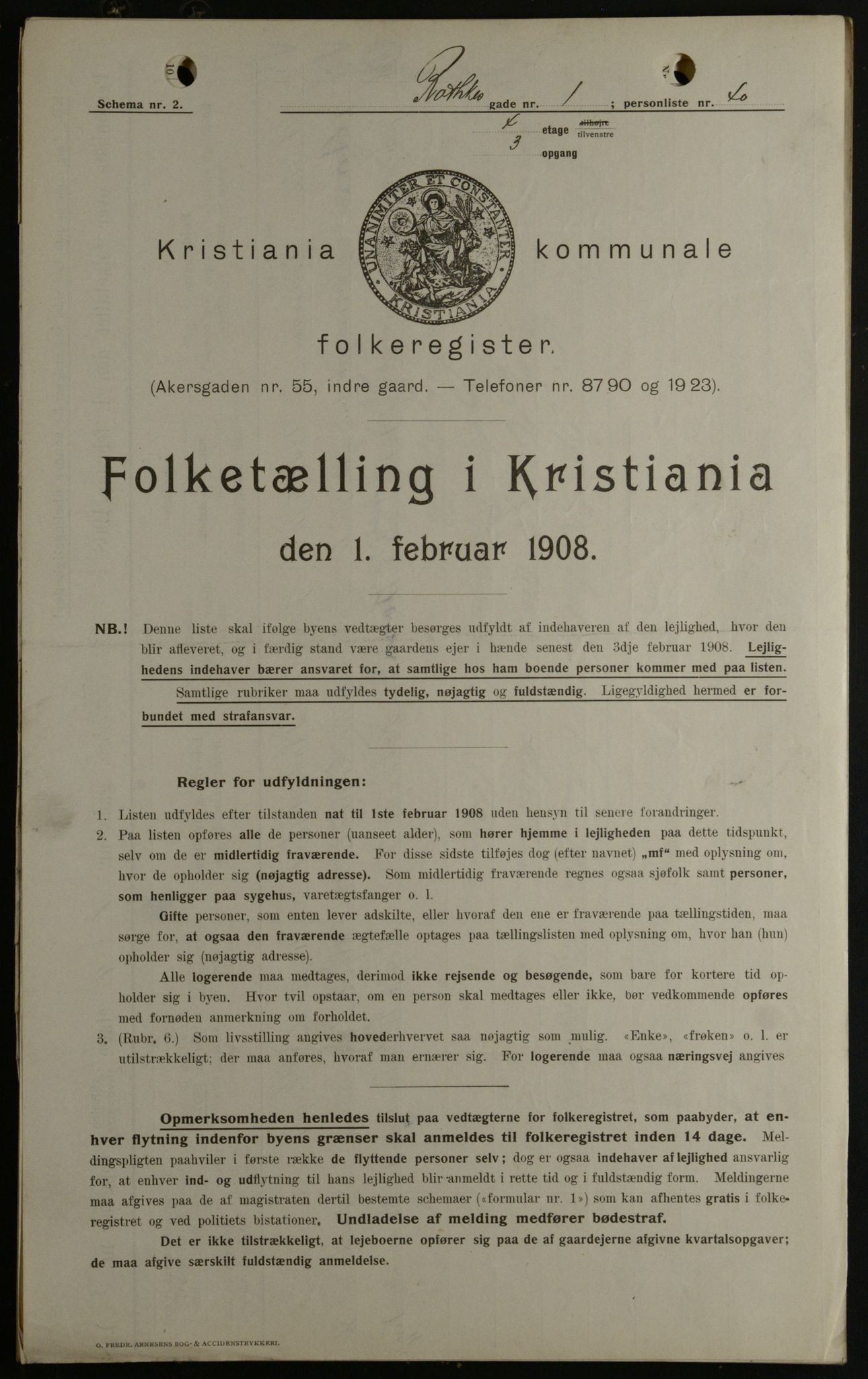 OBA, Kommunal folketelling 1.2.1908 for Kristiania kjøpstad, 1908, s. 73570