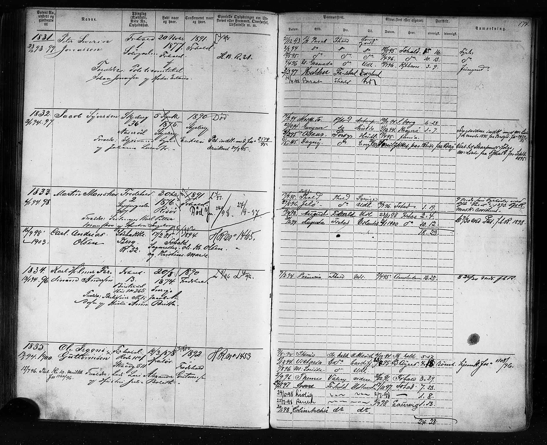 Halden mønstringskontor, AV/SAO-A-10569a/F/Fc/Fca/L0005: Annotasjonsrulle, 1875-1910, s. 179
