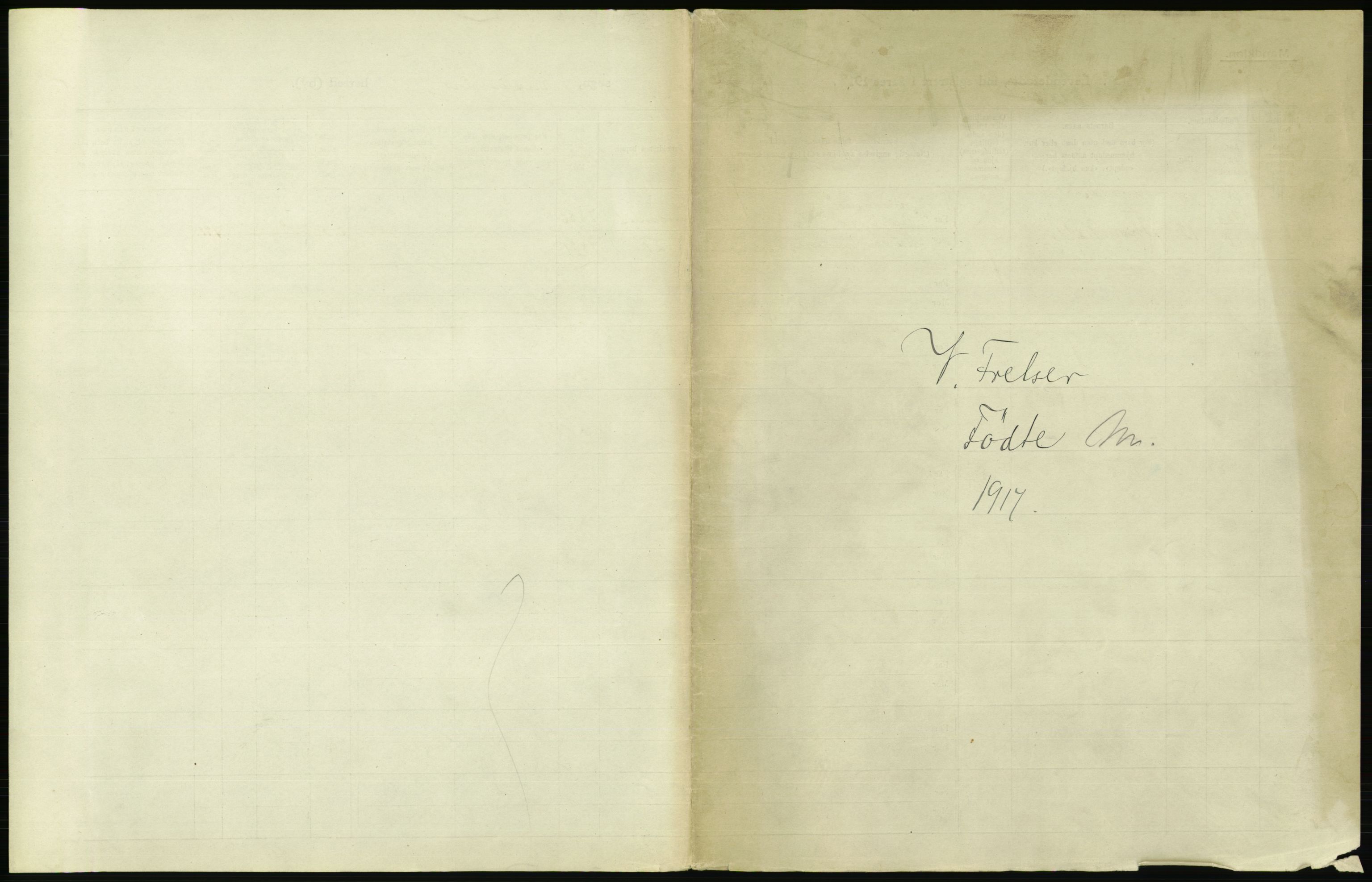 Statistisk sentralbyrå, Sosiodemografiske emner, Befolkning, AV/RA-S-2228/D/Df/Dfb/Dfbg/L0007: Kristiania: Levendefødte menn og kvinner., 1917, s. 1