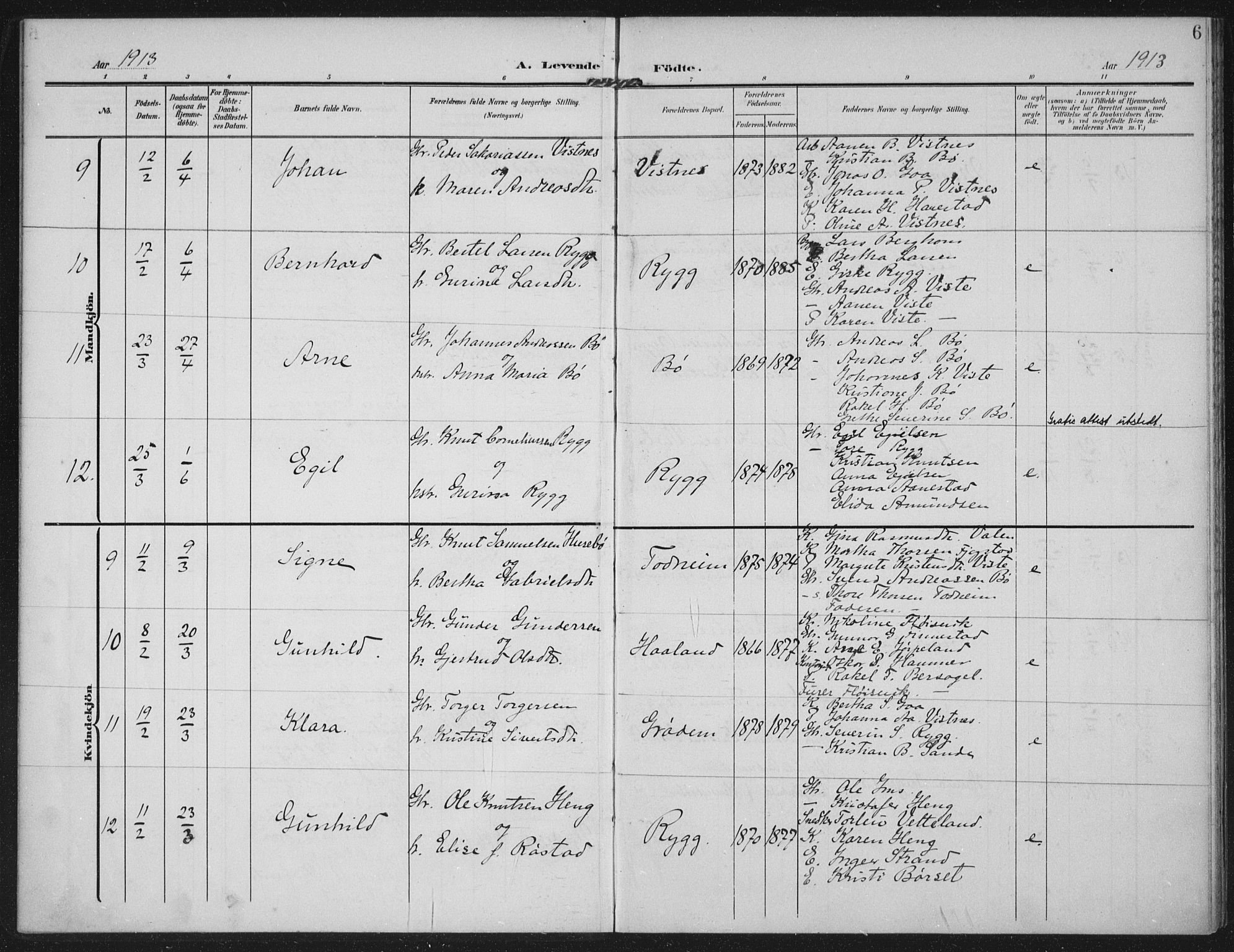 Hetland sokneprestkontor, AV/SAST-A-101826/30/30BA: Ministerialbok nr. A 14, 1905-1919, s. 6