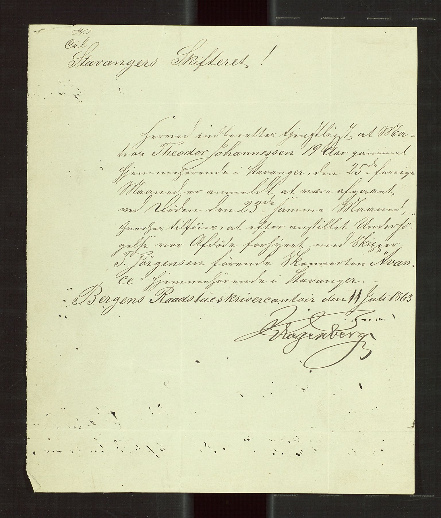 Stavanger byfogd, SAST/A-101408/001/5/52/52B/L0001: Liste over anmeldte dødsfall, 1833-1863