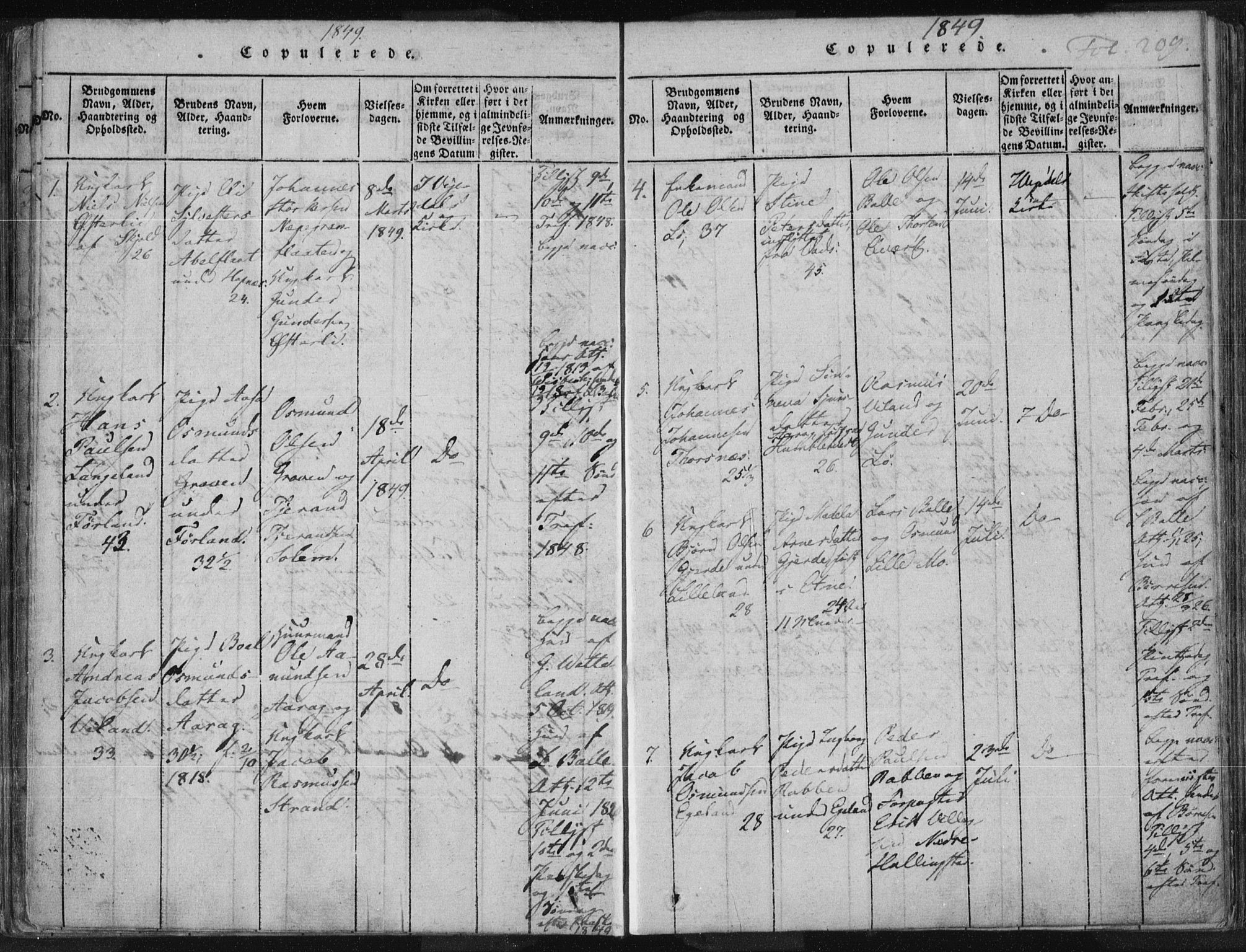 Vikedal sokneprestkontor, AV/SAST-A-101840/01/IV: Ministerialbok nr. A 3, 1817-1850, s. 209