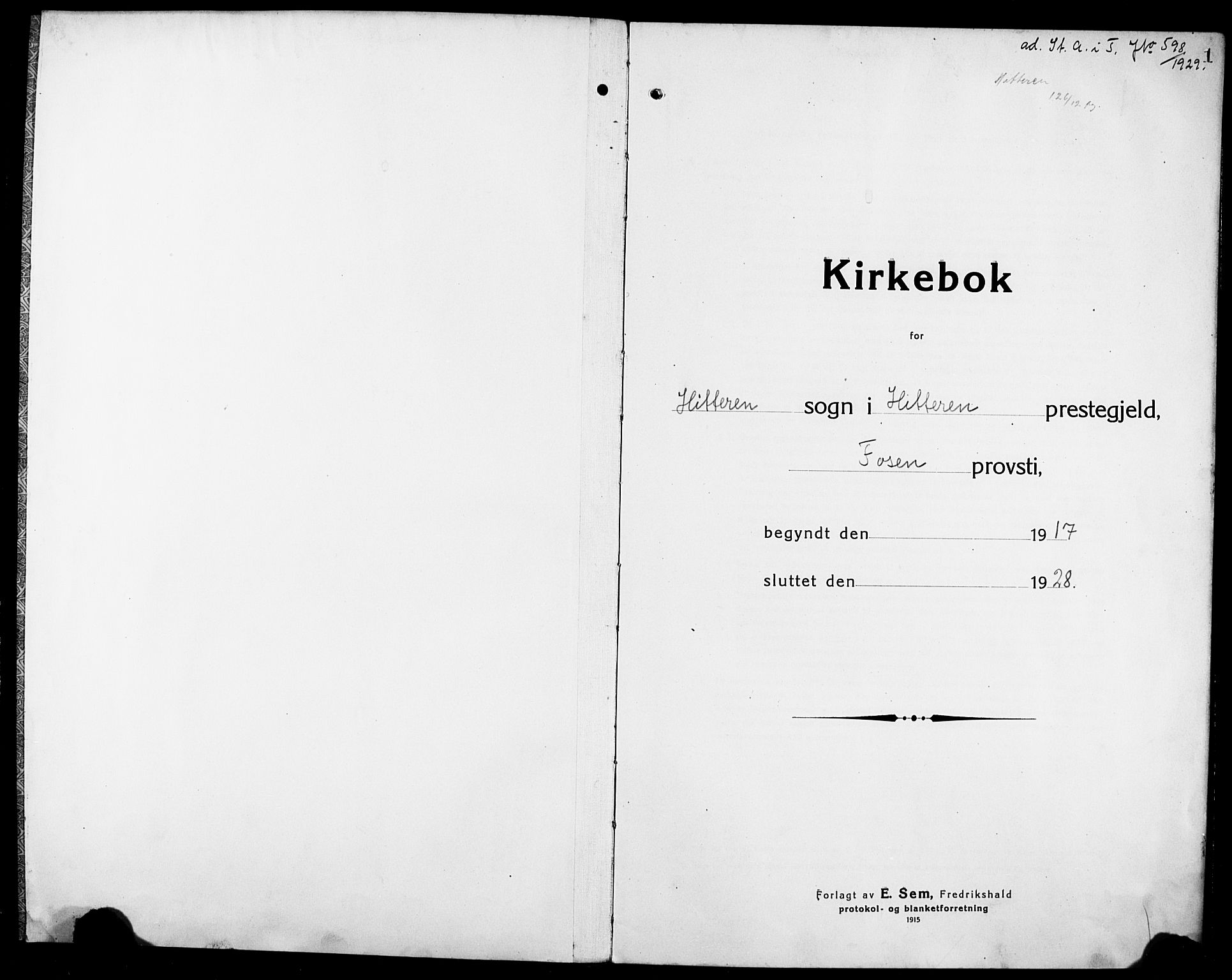 Ministerialprotokoller, klokkerbøker og fødselsregistre - Sør-Trøndelag, AV/SAT-A-1456/634/L0543: Klokkerbok nr. 634C05, 1917-1928, s. 1