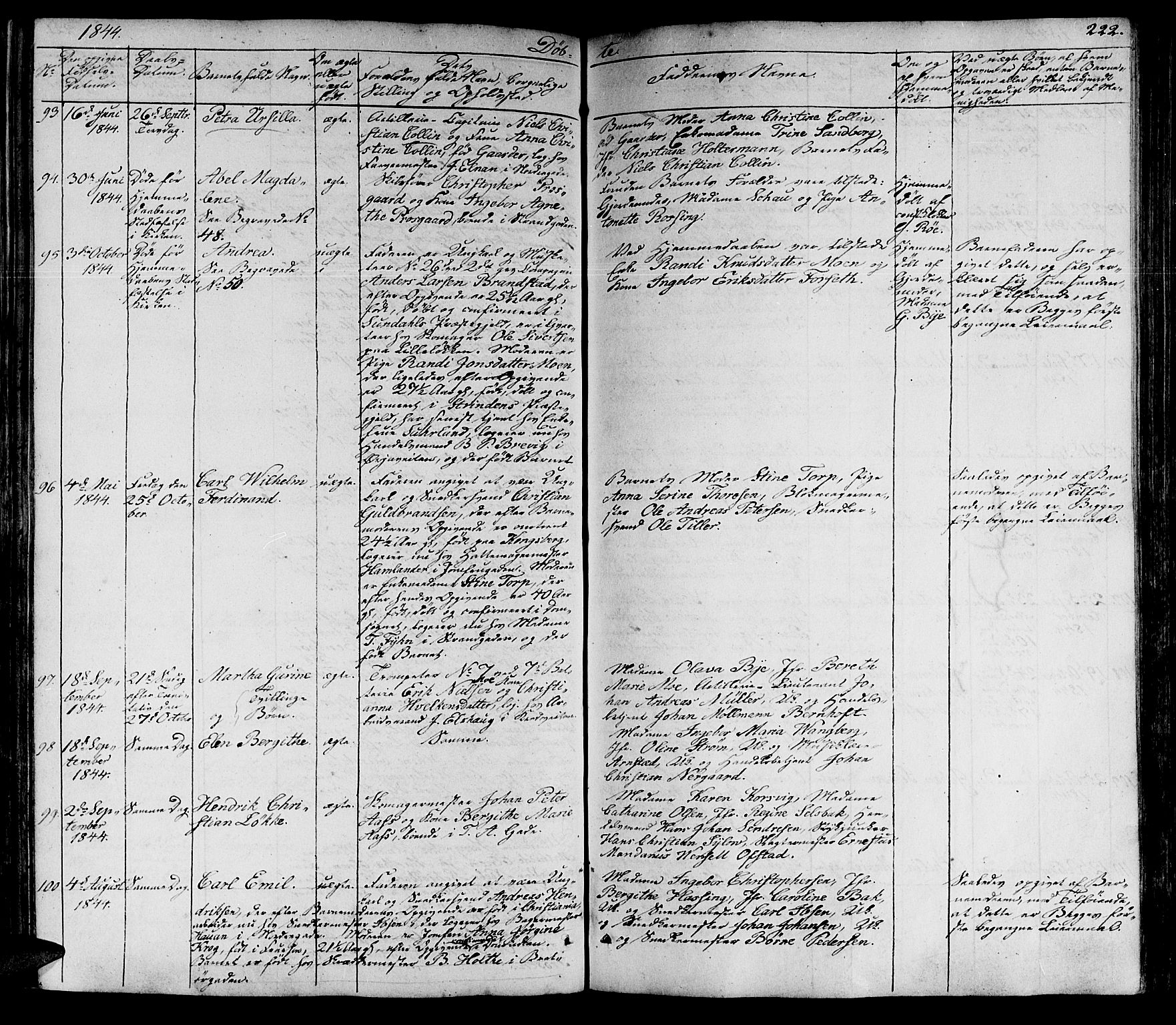 Ministerialprotokoller, klokkerbøker og fødselsregistre - Sør-Trøndelag, SAT/A-1456/602/L0136: Klokkerbok nr. 602C04, 1833-1845, s. 222