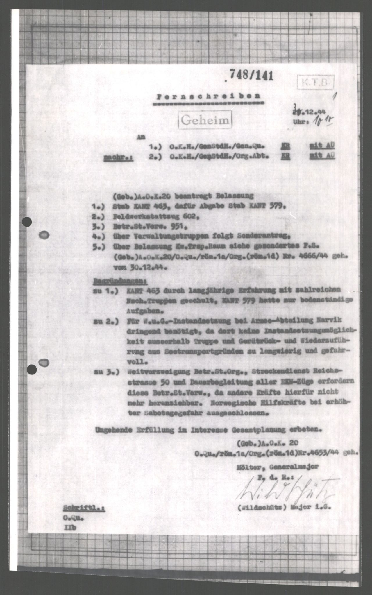 Forsvarets Overkommando. 2 kontor. Arkiv 11.4. Spredte tyske arkivsaker, AV/RA-RAFA-7031/D/Dar/Dara/L0005: Krigsdagbøker for 20. Gebirgs-Armee-Oberkommando (AOK 20), 1942-1944, s. 671