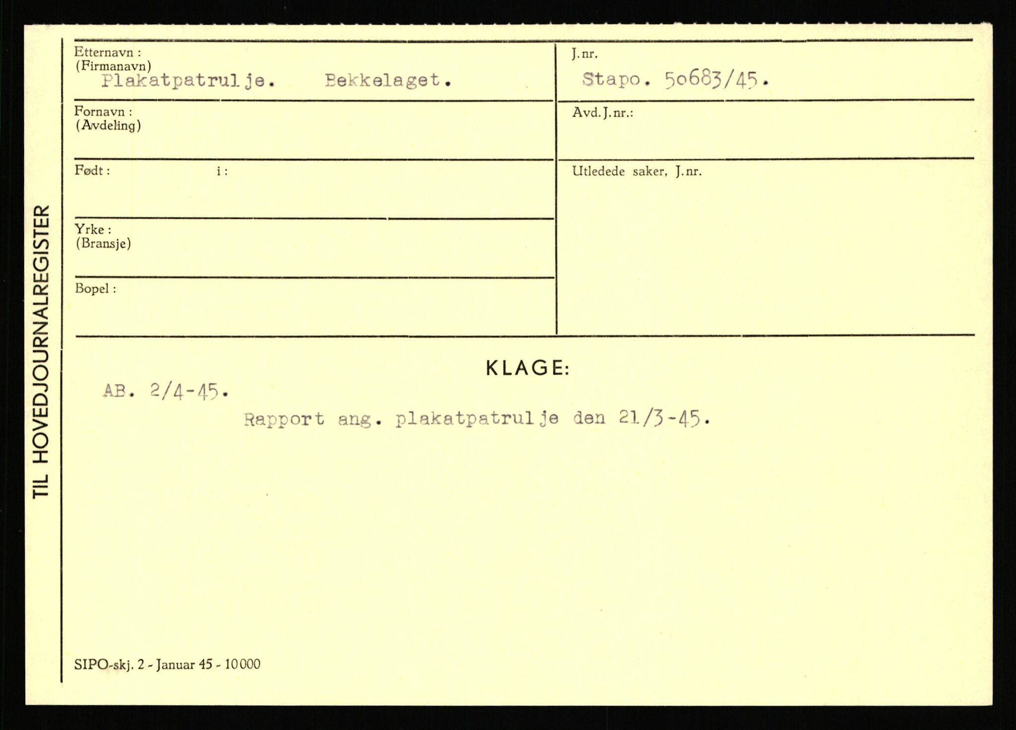 Statspolitiet - Hovedkontoret / Osloavdelingen, AV/RA-S-1329/C/Ca/L0012: Oanæs - Quistgaard	, 1943-1945, s. 4589