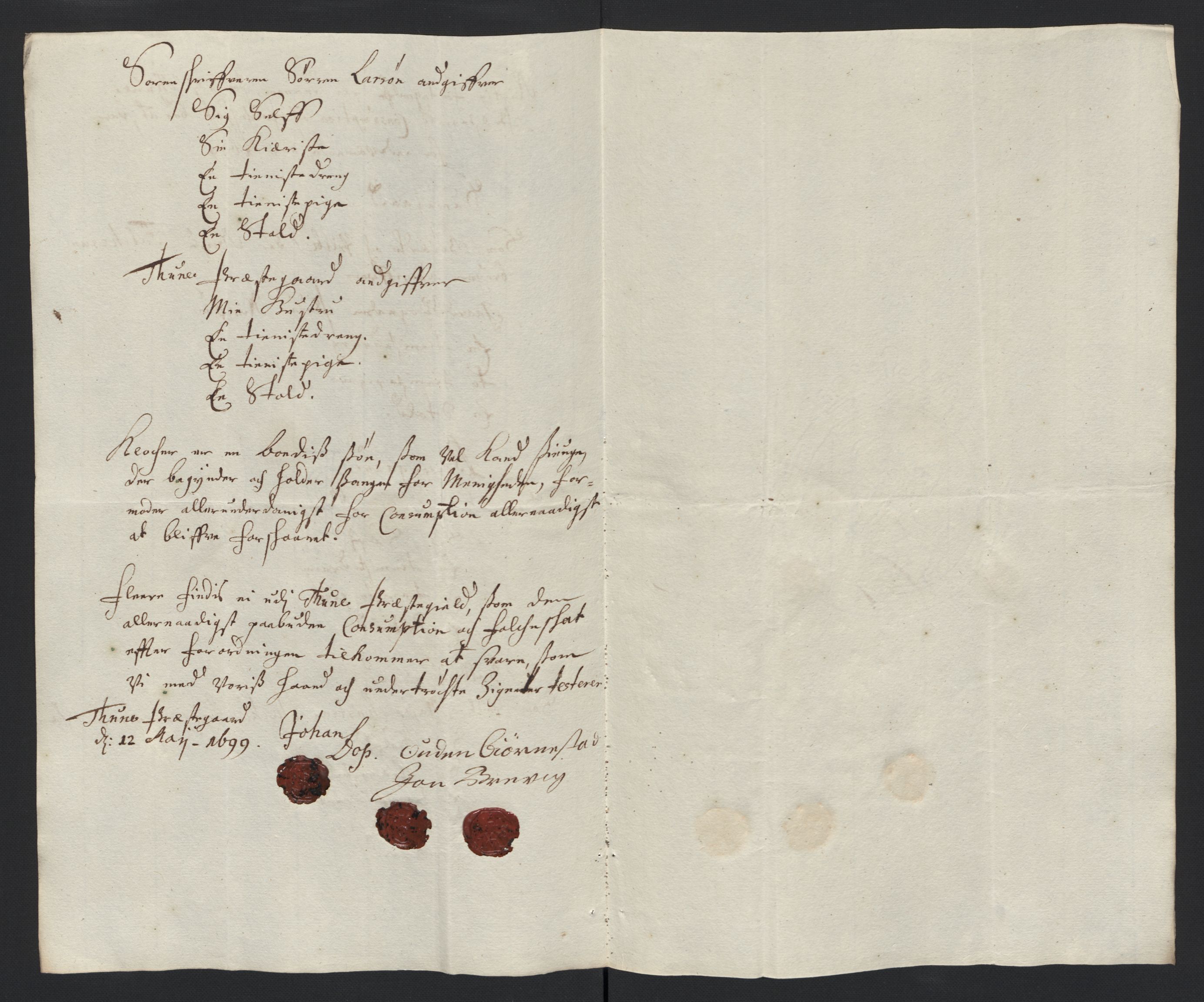 Rentekammeret inntil 1814, Reviderte regnskaper, Fogderegnskap, AV/RA-EA-4092/R04/L0128: Fogderegnskap Moss, Onsøy, Tune, Veme og Åbygge, 1699, s. 84