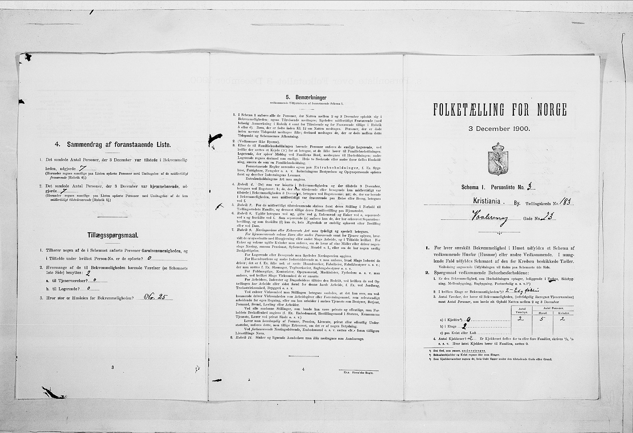 SAO, Folketelling 1900 for 0301 Kristiania kjøpstad, 1900, s. 109535