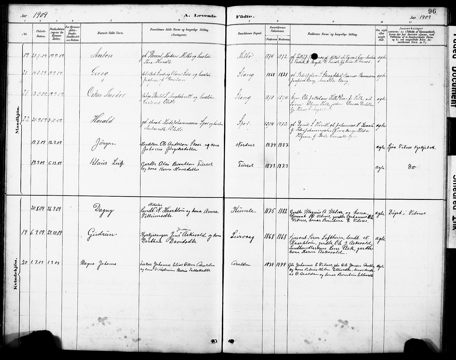 Askvoll sokneprestembete, AV/SAB-A-79501/H/Hab/Haba/L0003: Klokkerbok nr. A 3, 1886-1928, s. 96