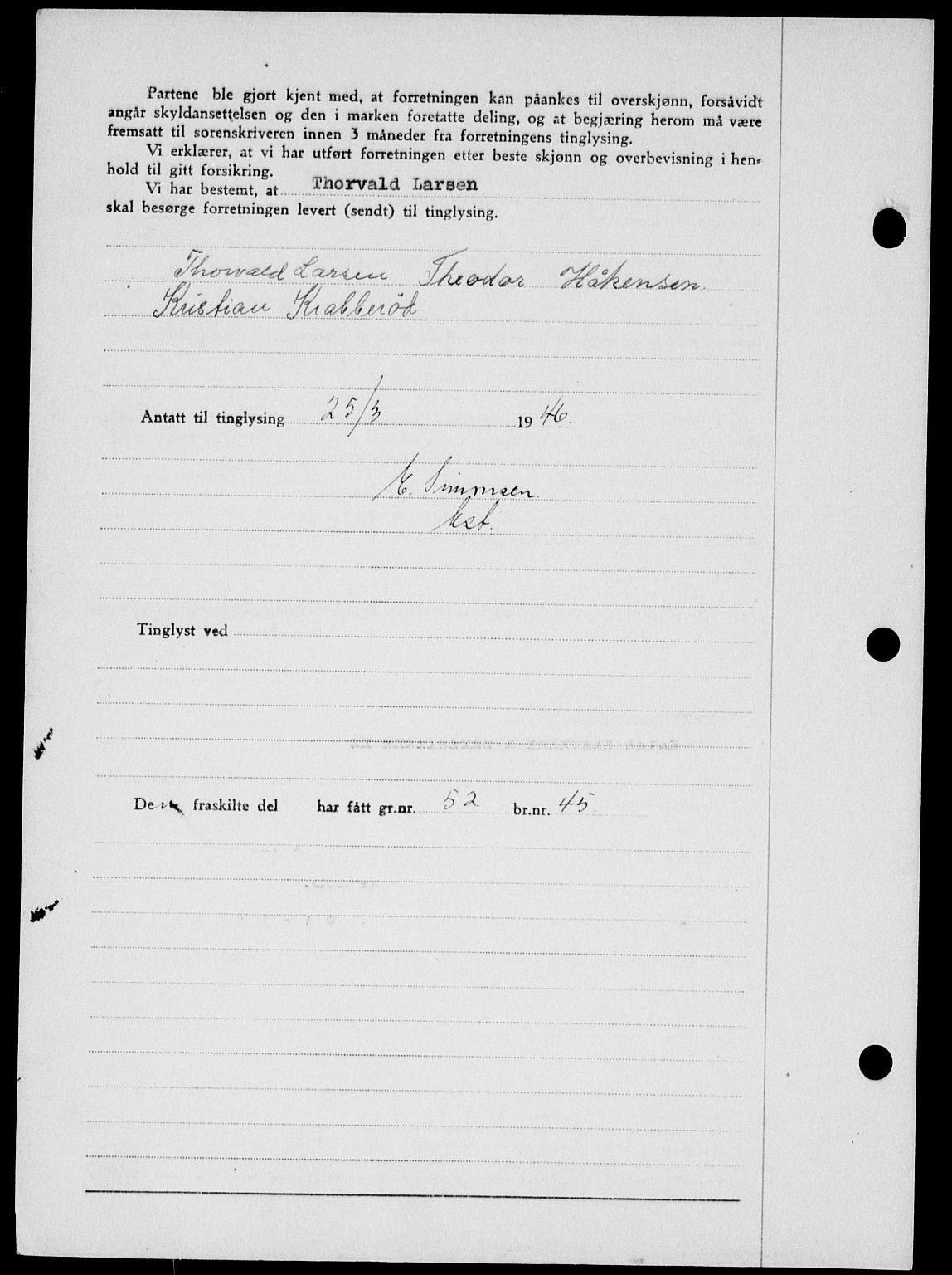 Onsøy sorenskriveri, SAO/A-10474/G/Ga/Gab/L0015: Pantebok nr. II A-15, 1945-1946, Dagboknr: 583/1946