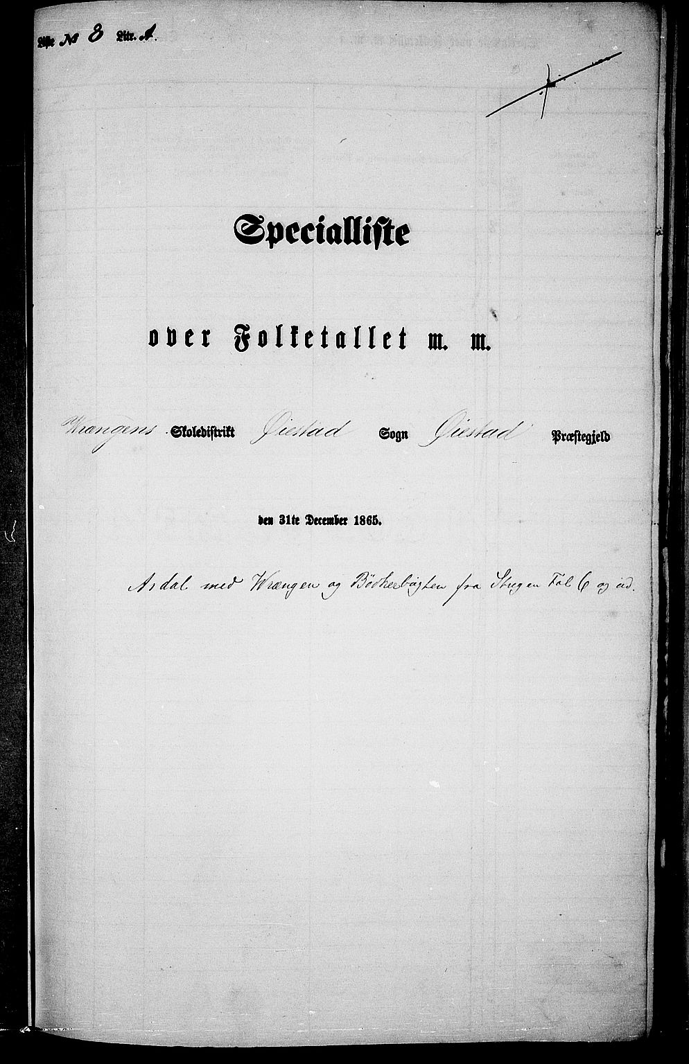 RA, Folketelling 1865 for 0920P Øyestad prestegjeld, 1865, s. 118