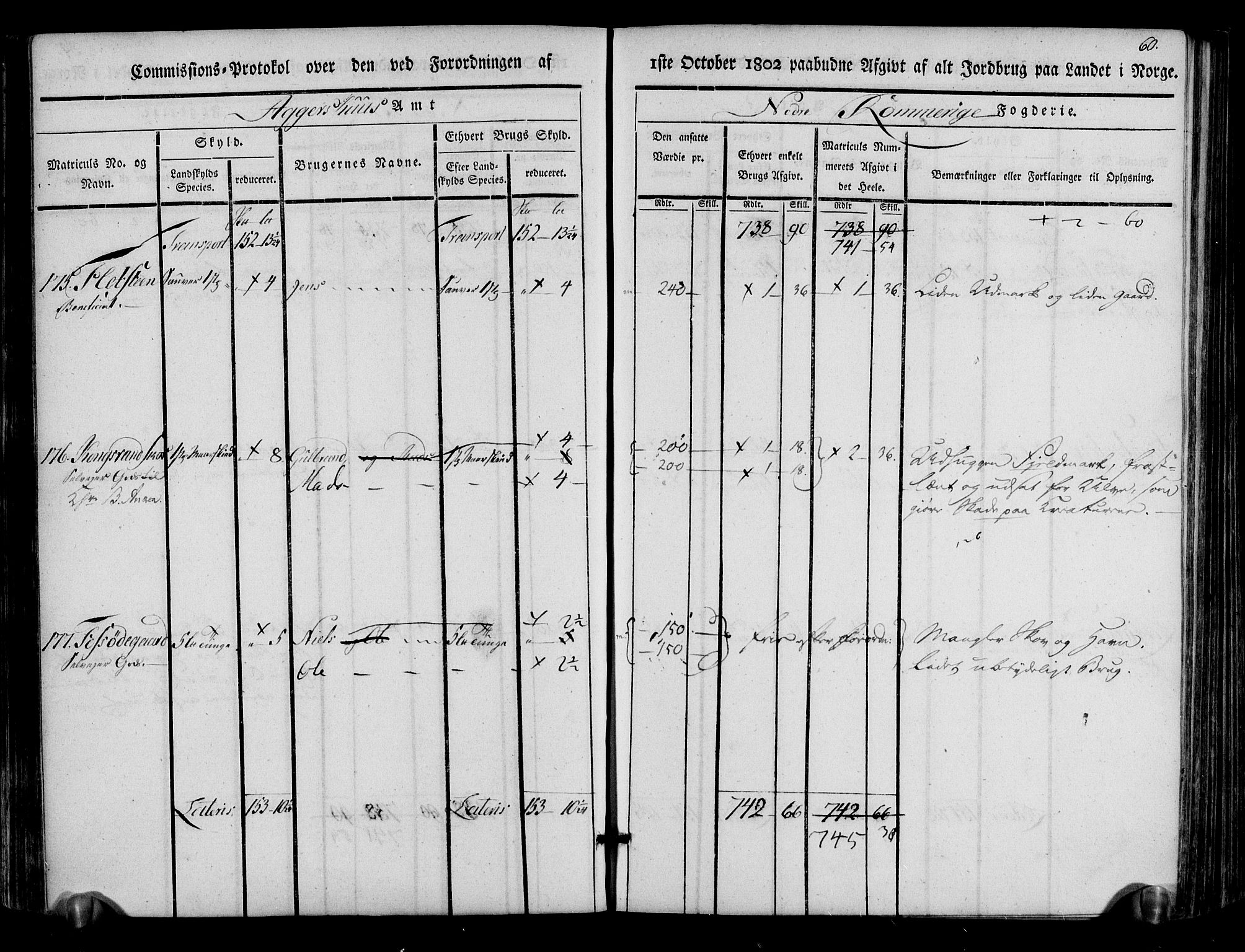 Rentekammeret inntil 1814, Realistisk ordnet avdeling, AV/RA-EA-4070/N/Ne/Nea/L0017: Nedre Romerike fogderi. Kommisjonsprotokoll, 1803, s. 62