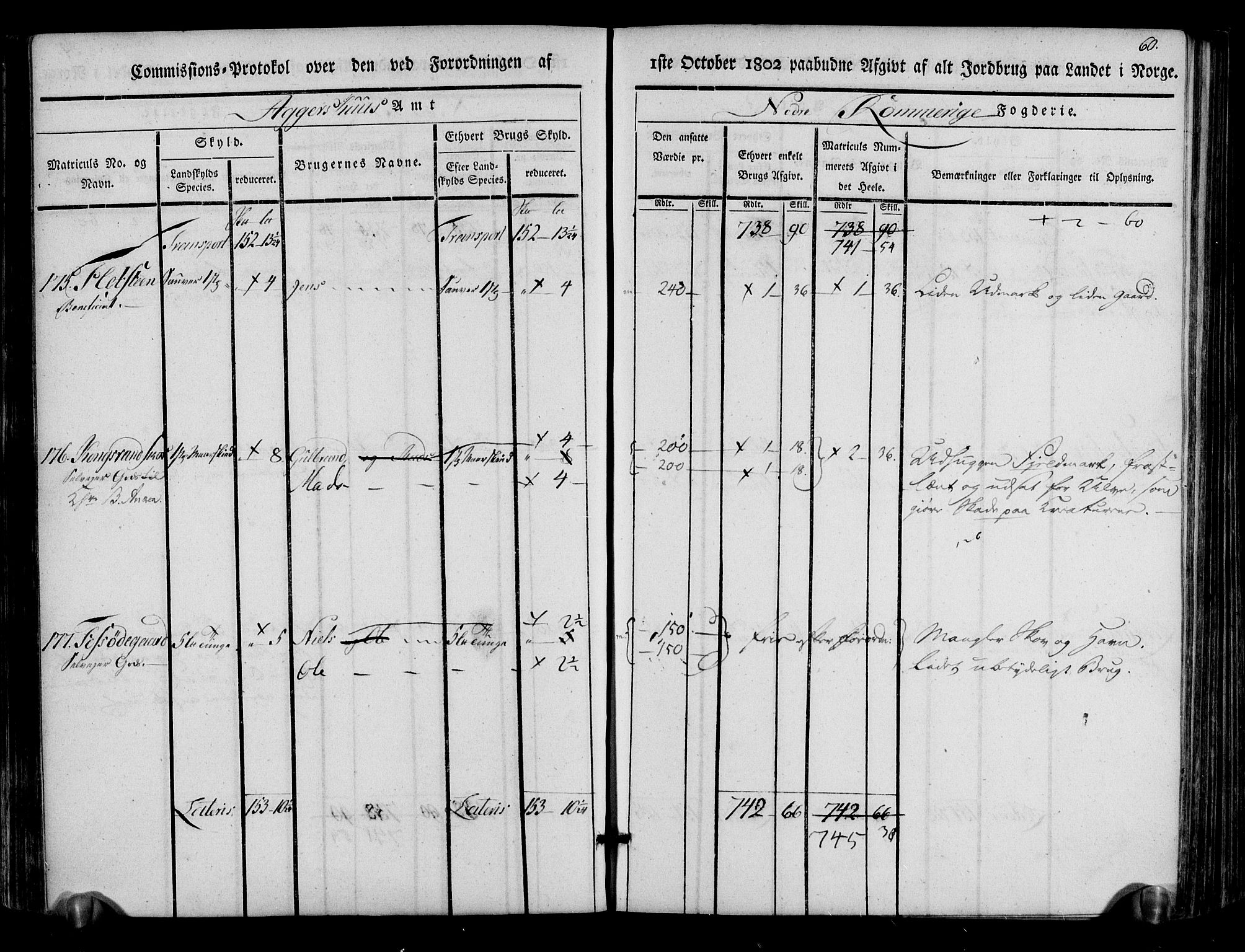 Rentekammeret inntil 1814, Realistisk ordnet avdeling, RA/EA-4070/N/Ne/Nea/L0017: Nedre Romerike fogderi. Kommisjonsprotokoll, 1803, s. 62